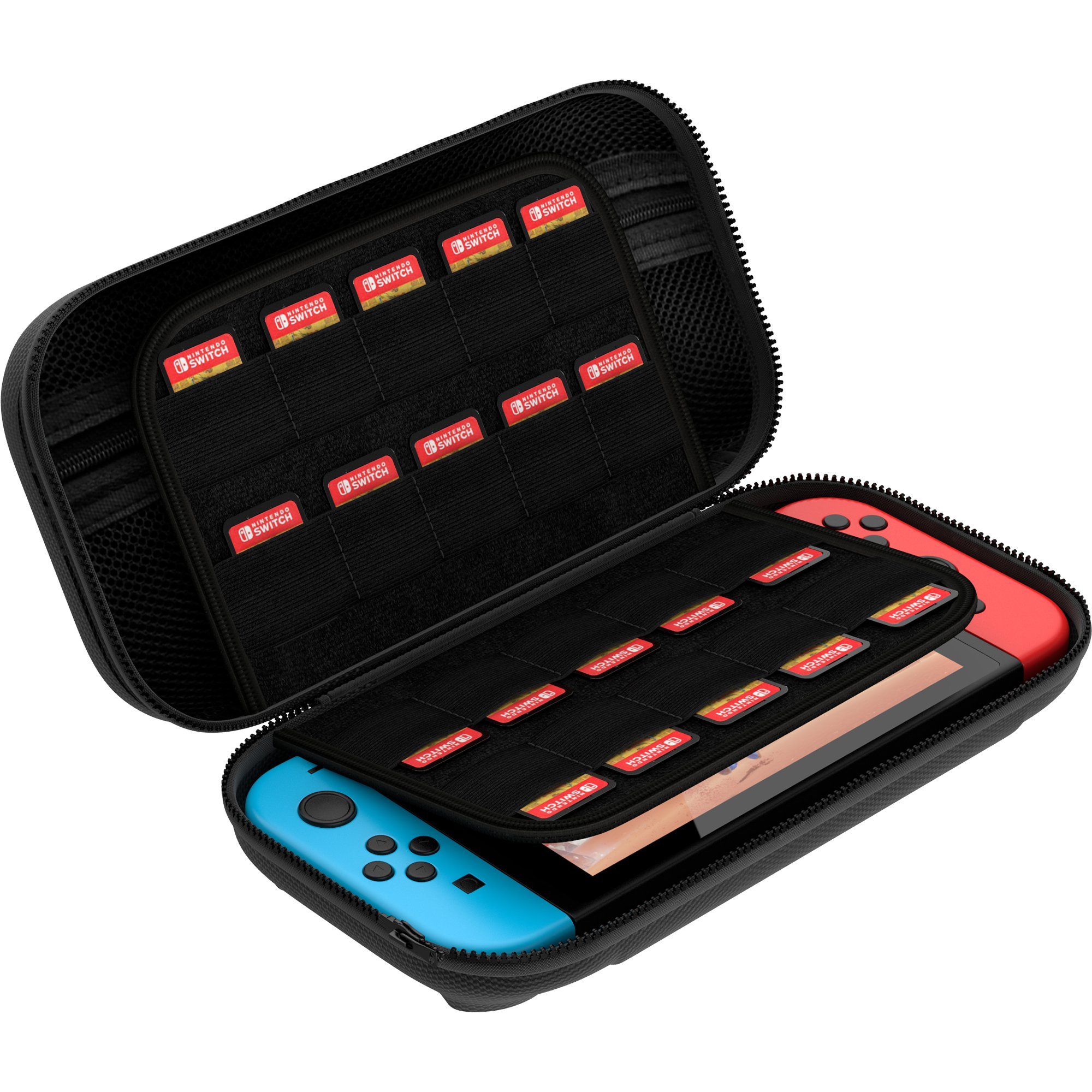 Premium Nintendo Switch Hard Carry Case - Stores 29 Games | Durable Protective Travel Pouch for Switch Console & Accessories | Perfect for Gaming On-The-Go, Travel Protection & Organized Storage (Black)