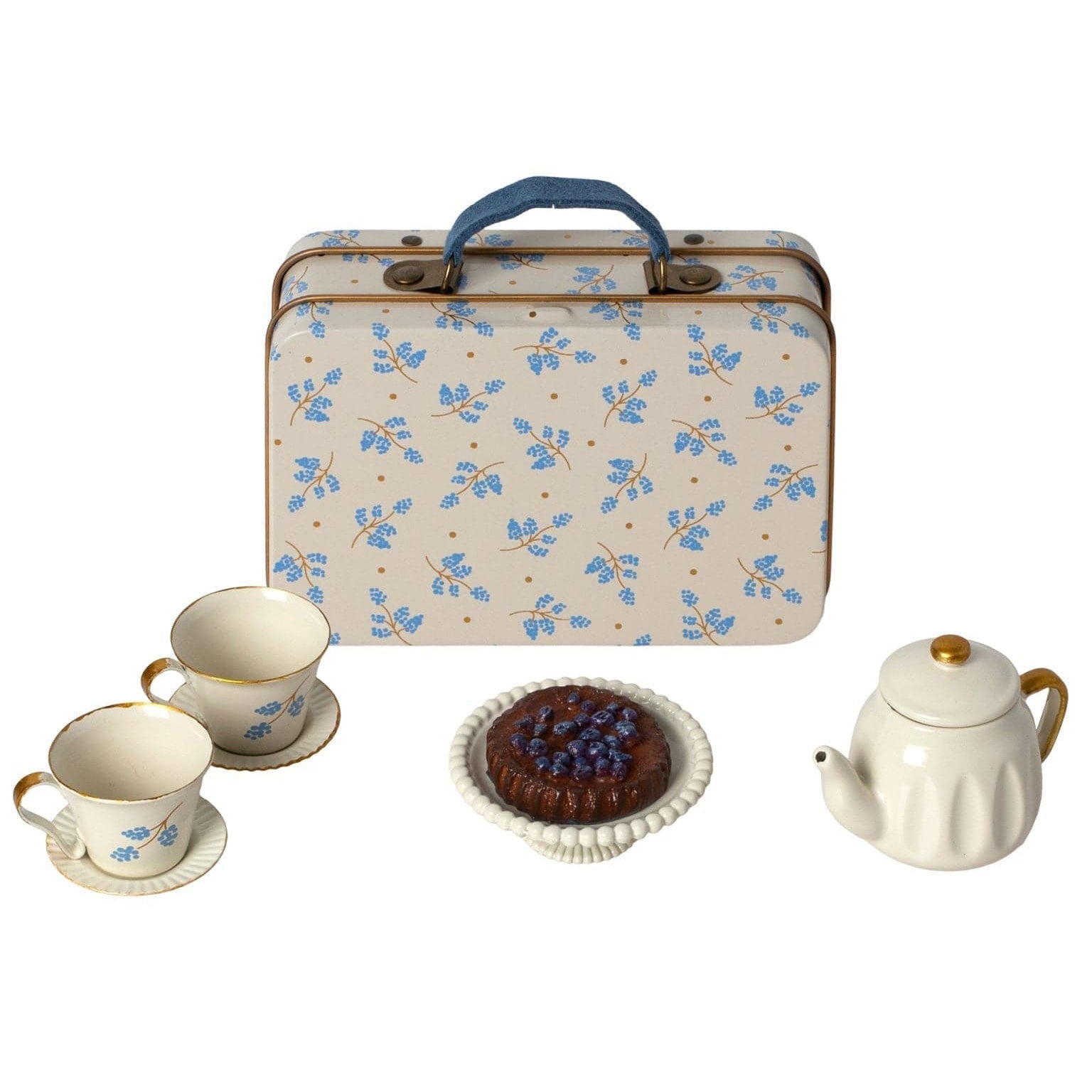 Maileg Afternoon Treat - Adorable Miniature Tea Set for Kids, Perfect for Pretend Play and Tea Parties | Ideal for Dollhouses, Playtime, and Gift Giving