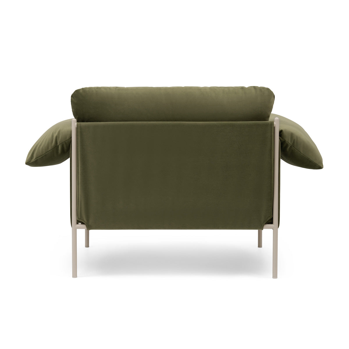 Alva Nougat Frame Armchair - Modern Upholstered Accent Chair for Living Room, Bedroom & Office - Comfortable Lounge Seating with Sturdy Wooden Legs