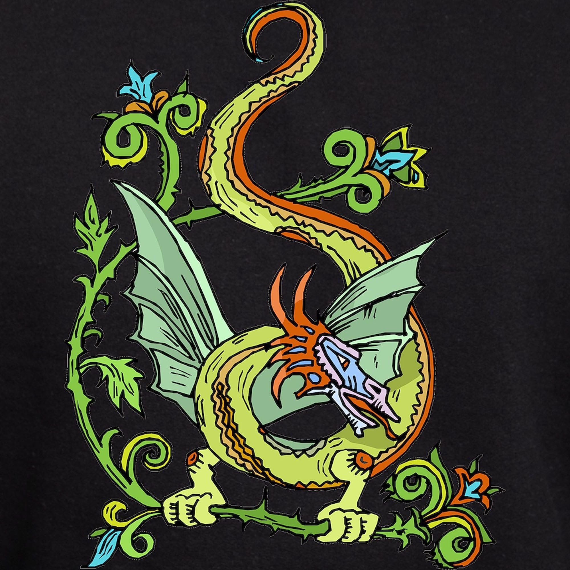 Celtic Dragon Hoodie for Men - Dark Regular Fit Pullover Sweatshirt | Warm & Stylish Casual Wear for Fall & Winter | Perfect for Outdoor Activities & Everyday Comfort