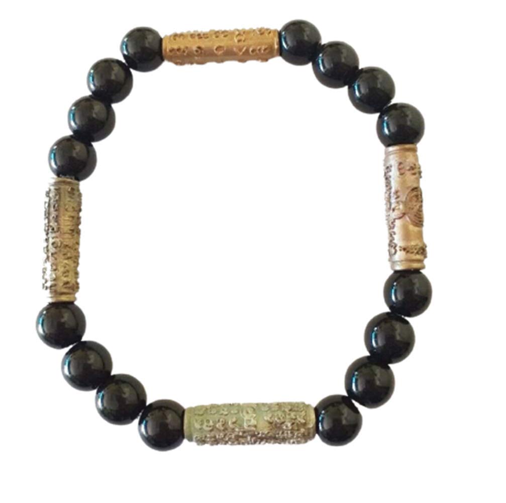 MiracleTH6395 Magic Bracelet with 4 Takrud Thai Amulet - Buddha Yant Power for Wealth, Luck, Love & Business Success | Spiritual Jewelry for Good Fortune & Positive Energy | Perfect for Meditation, Protection & Attracting Prosperity