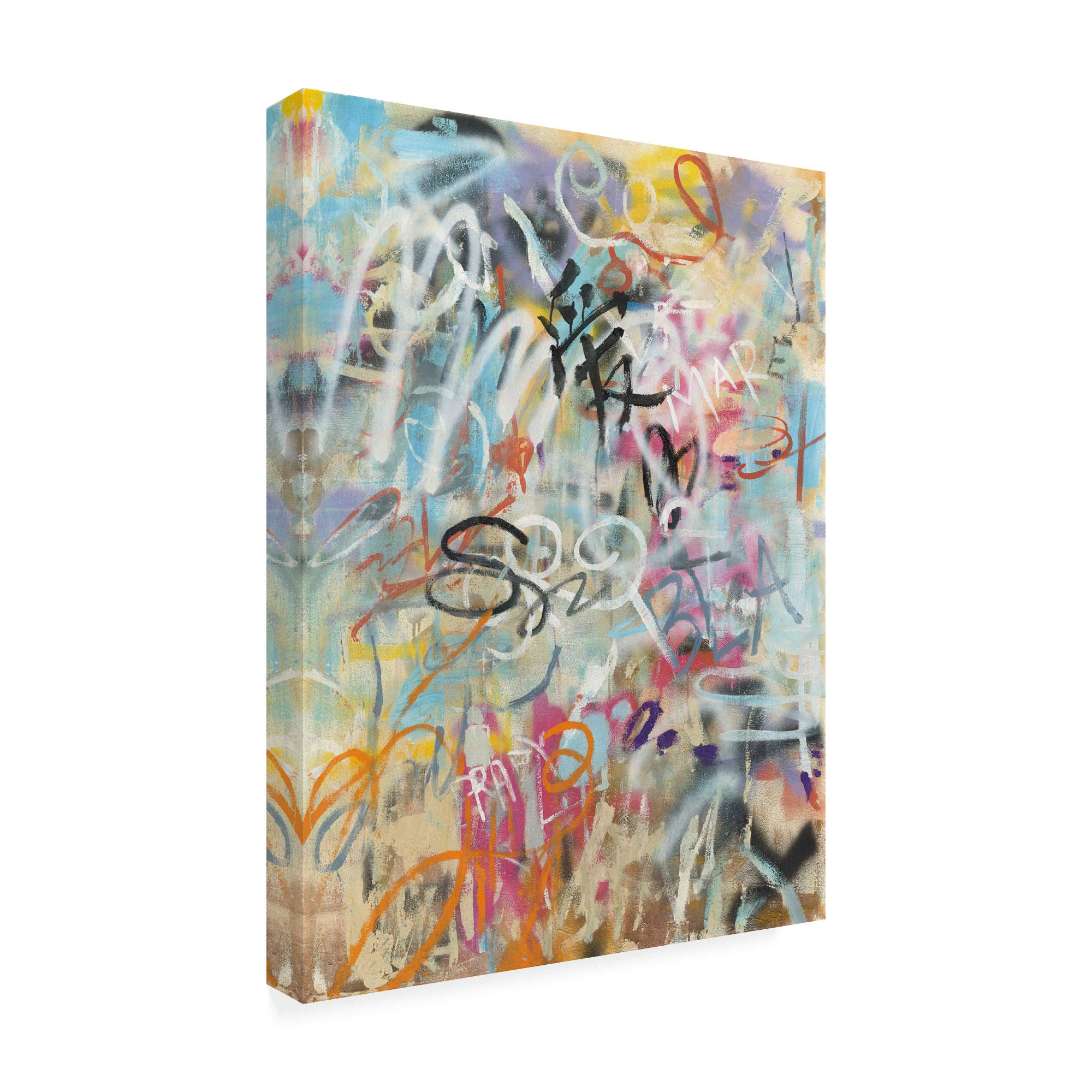 Trademark Fine Art - Danhui NAI Graffiti Love Wall Art Print 35x47 Inches - Perfect for Living Room, Bedroom & Office Decor