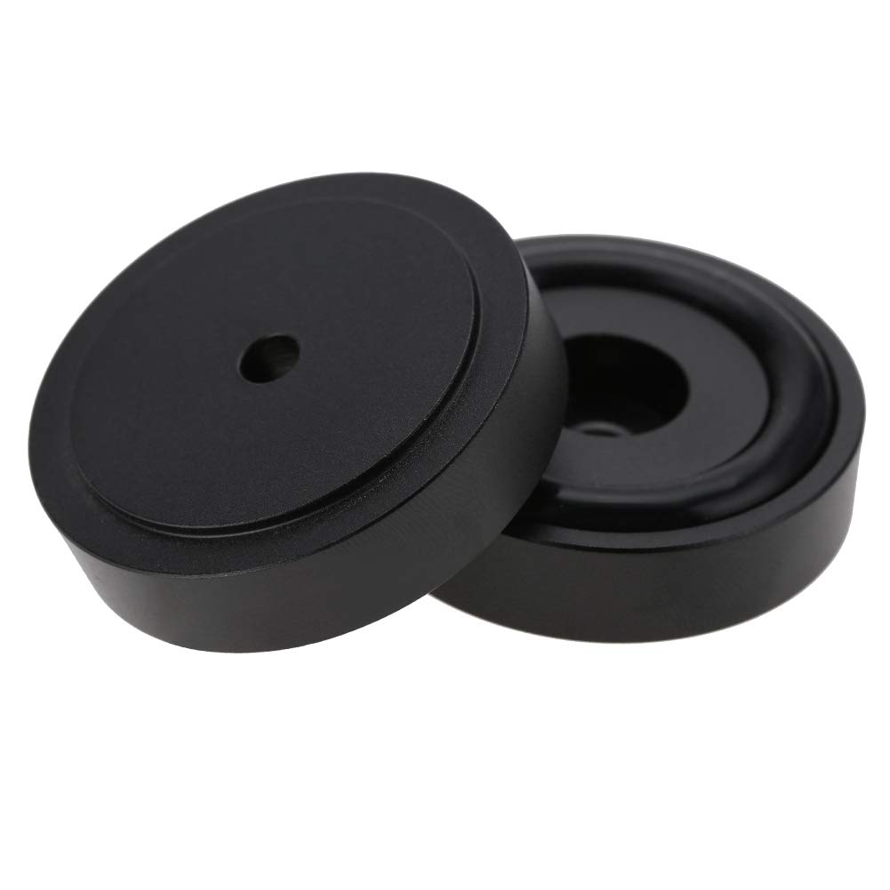 ASHATA Aluminum Alloy Speaker Isolation Feet Pads - HiFi Audio Equipment Vibration Dampening Stand for Speakers & Amplifiers (Black) - Perfect for Home Theater, Studio Monitor and Audiophile Setups