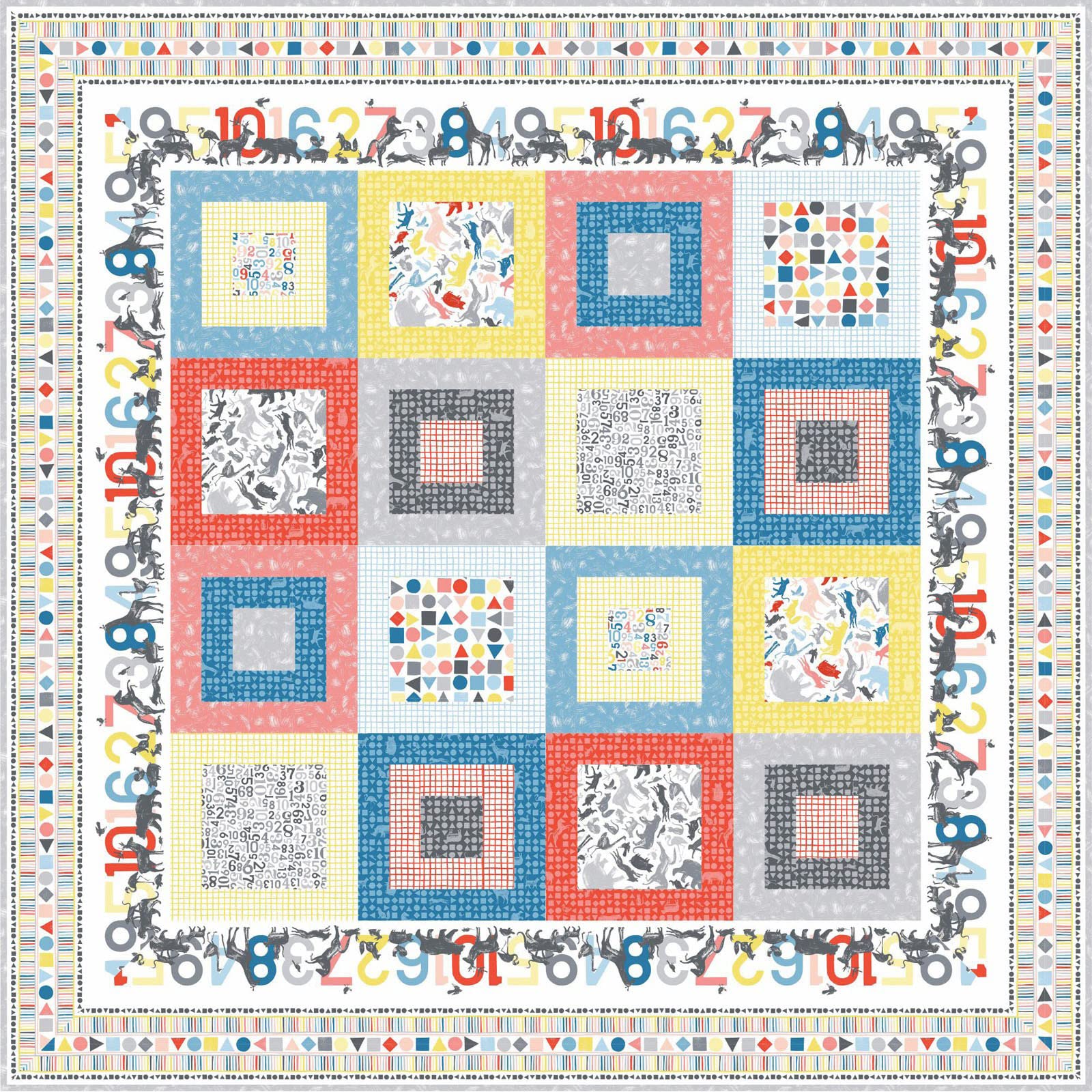 Maywood Studio Can Animals Count Quilt Kit - Premium DIY Quilting Set for Kids & Adults - Perfect for Nursery Decor, Baby Shower Gifts & Home Craft Projects