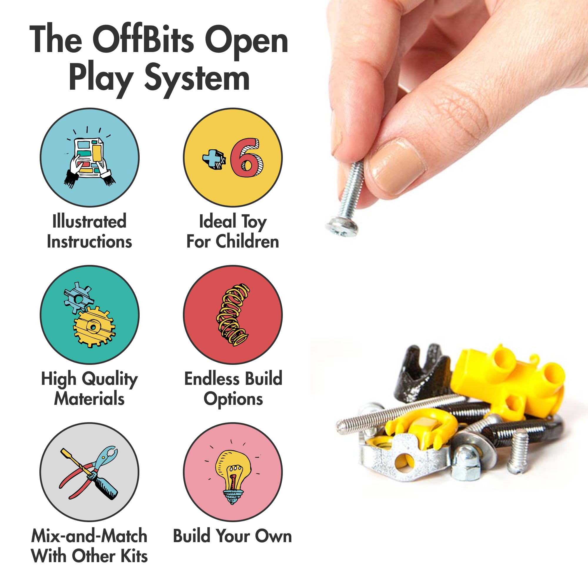 STEM Building Toys for Kids Ages 6-9 | The Off Bits DIY Robot Construction Kit - Educational Engineering Toys for Boys & Girls | Build Your Own Animal Robots | Perfect for Classroom STEM Activities, Birthday Gifts & Creative Play