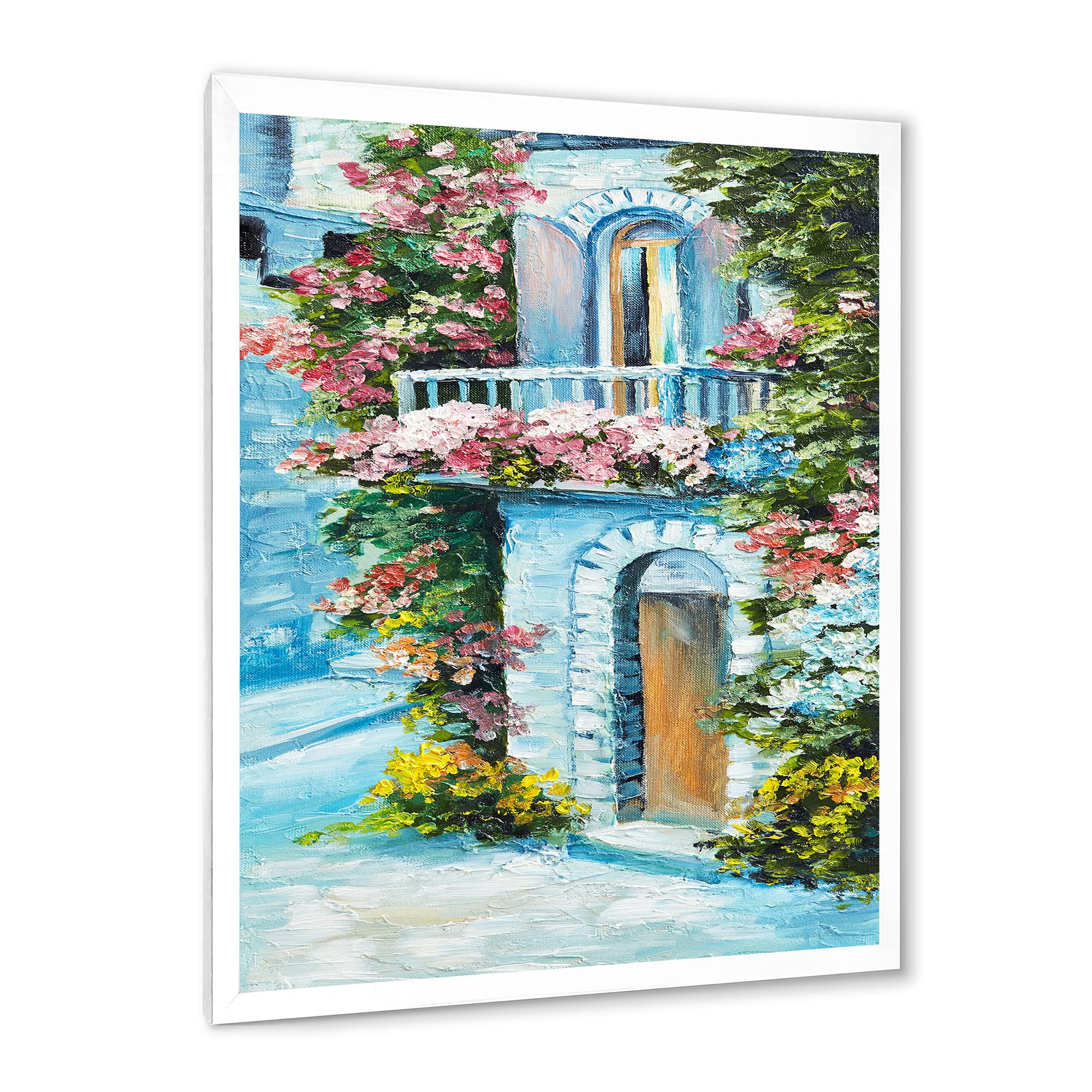 DesignQ Coastal Floral Framed Wall Art - Traditional Home Decor for Living Room, Bedroom & Office