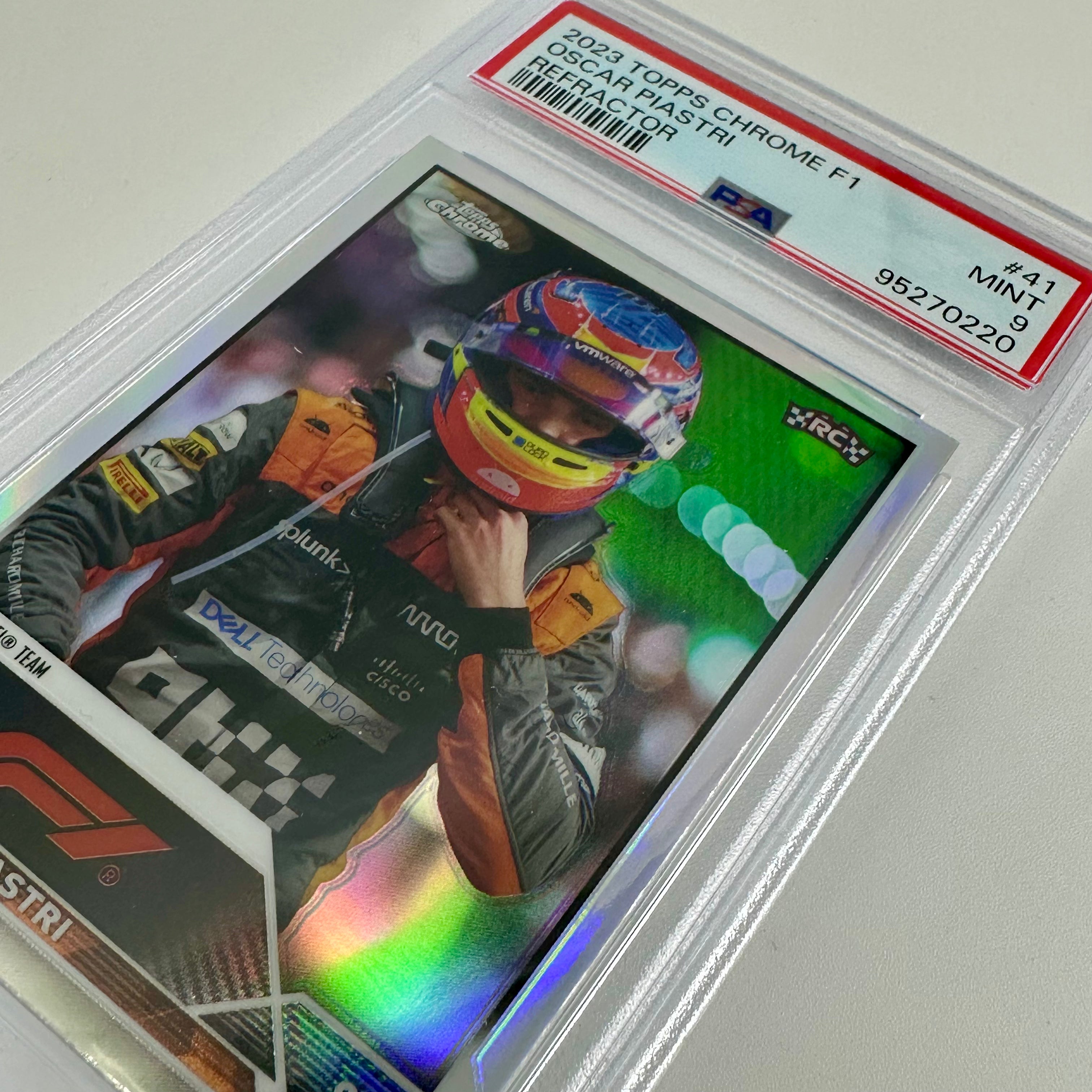 2023 Topps Chrome Oscar Piastri #41 PSA 9 Refractor Rookie Card - Perfect for Collectors, Trading & Sports Memorabilia Displays