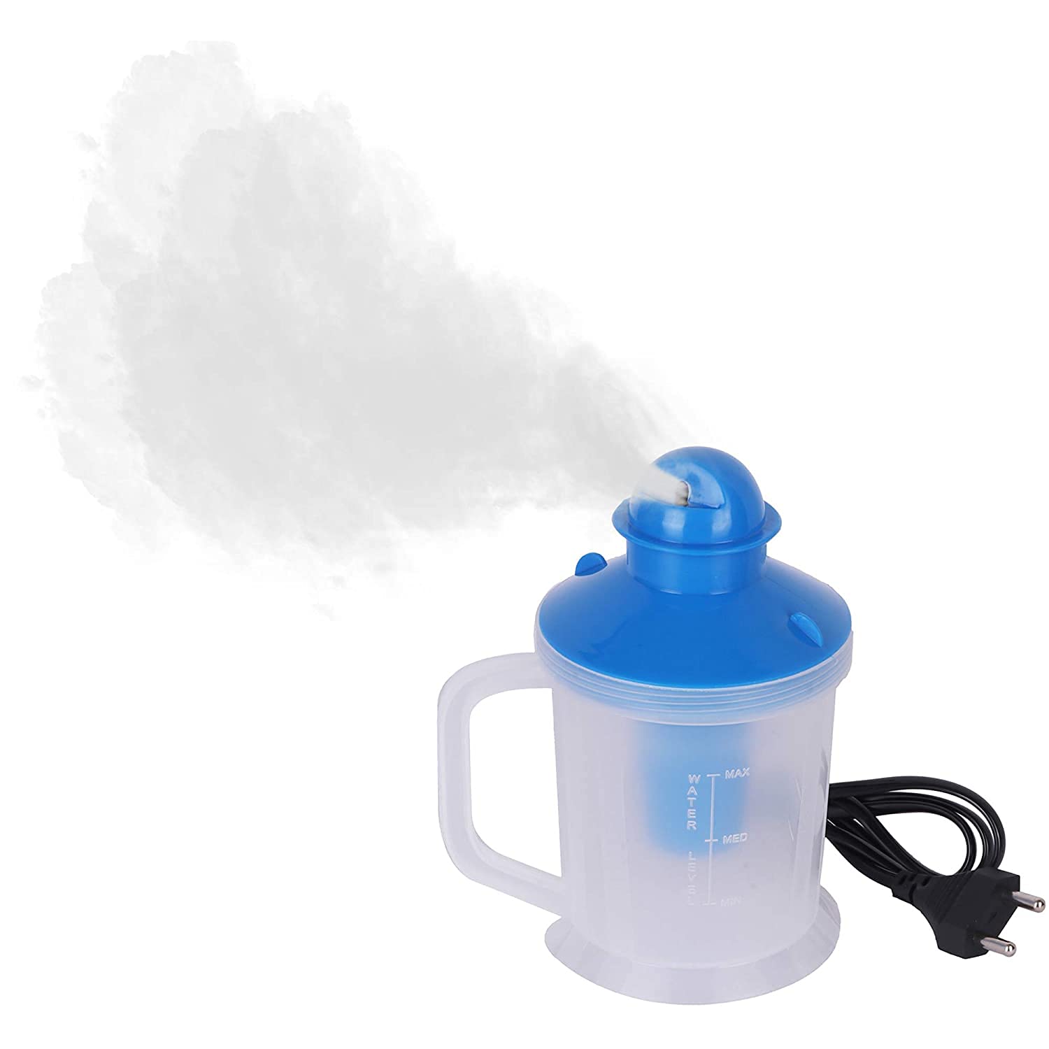Krupanidhi 3-in-1 Extra Steam Vaporizer for Cough & Nasal Relief - Personal Steam Inhaler with Nozzle for Cold & Allergy Relief (Blue) - Perfect for Home & Travel Use