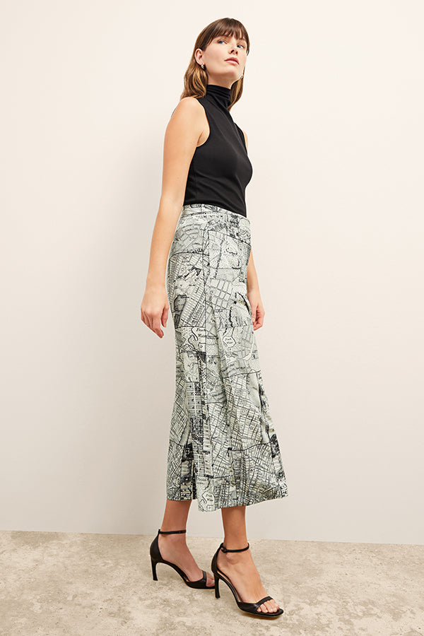 Zhou Culotte Washable Silk Pants - Borough Print Floral Design, Comfortable & Breathable for Women | Perfect for Office, Travel & Casual Wear