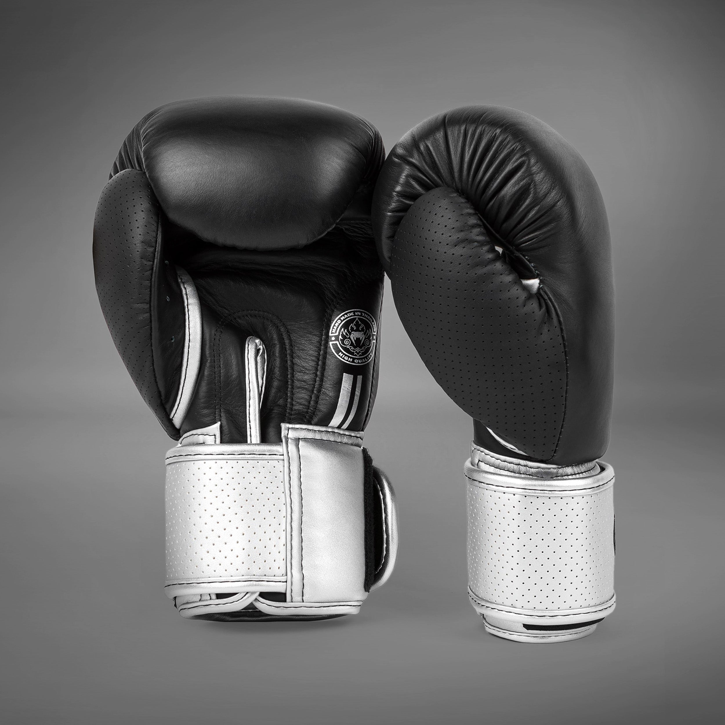 Venum Power 2.0 Boxing Gloves - Premium Training Gloves for Men & Women (Black/Silver) - Ideal for Boxing, MMA, Kickboxing & Fitness Training