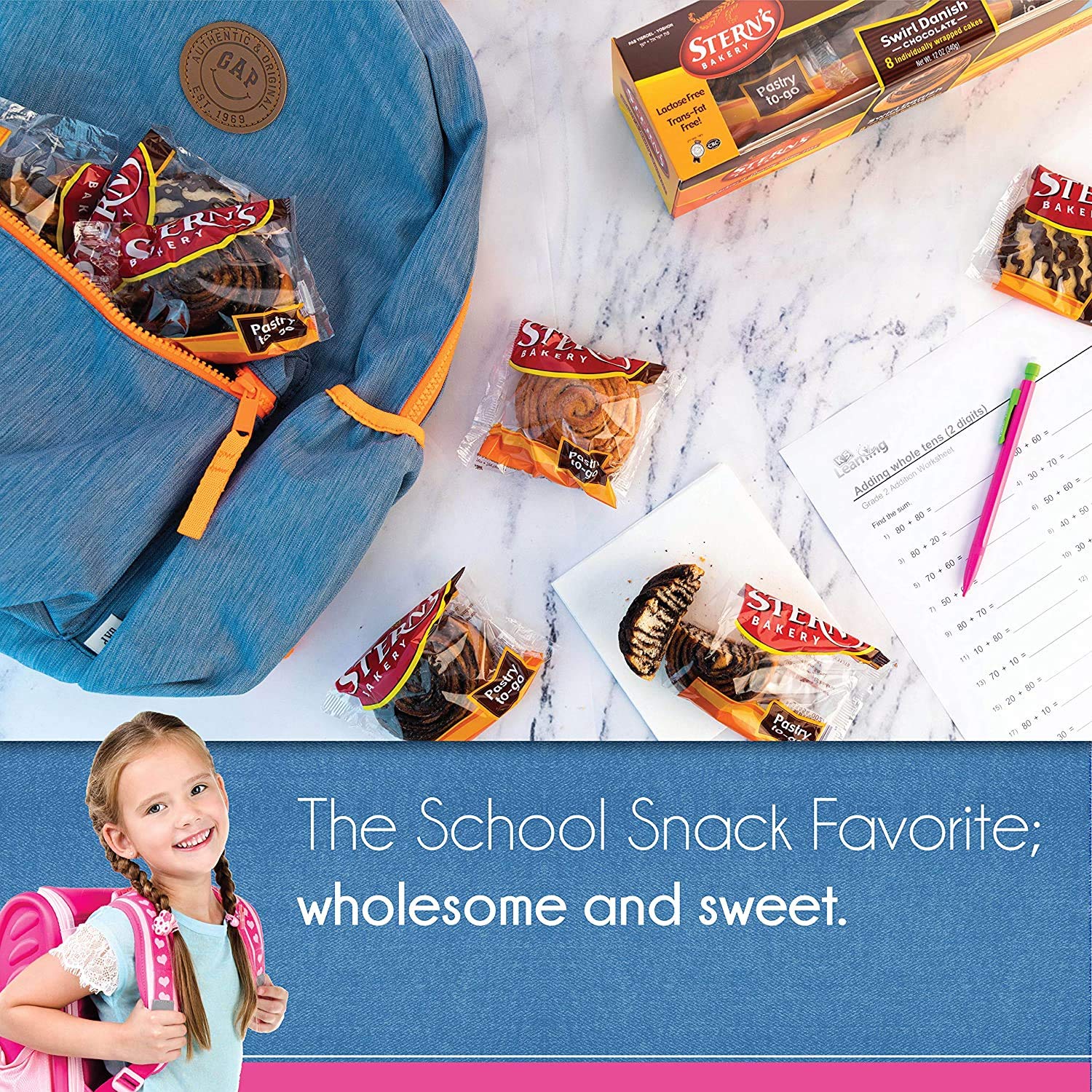 Delicious 1.5 Oz Chocolate Croissant Snacks - Dairy Free & Nut Free Pastries by Stern's Bakery (80 Count) - Perfect for Office, School Lunchbox & Back to School Snacks