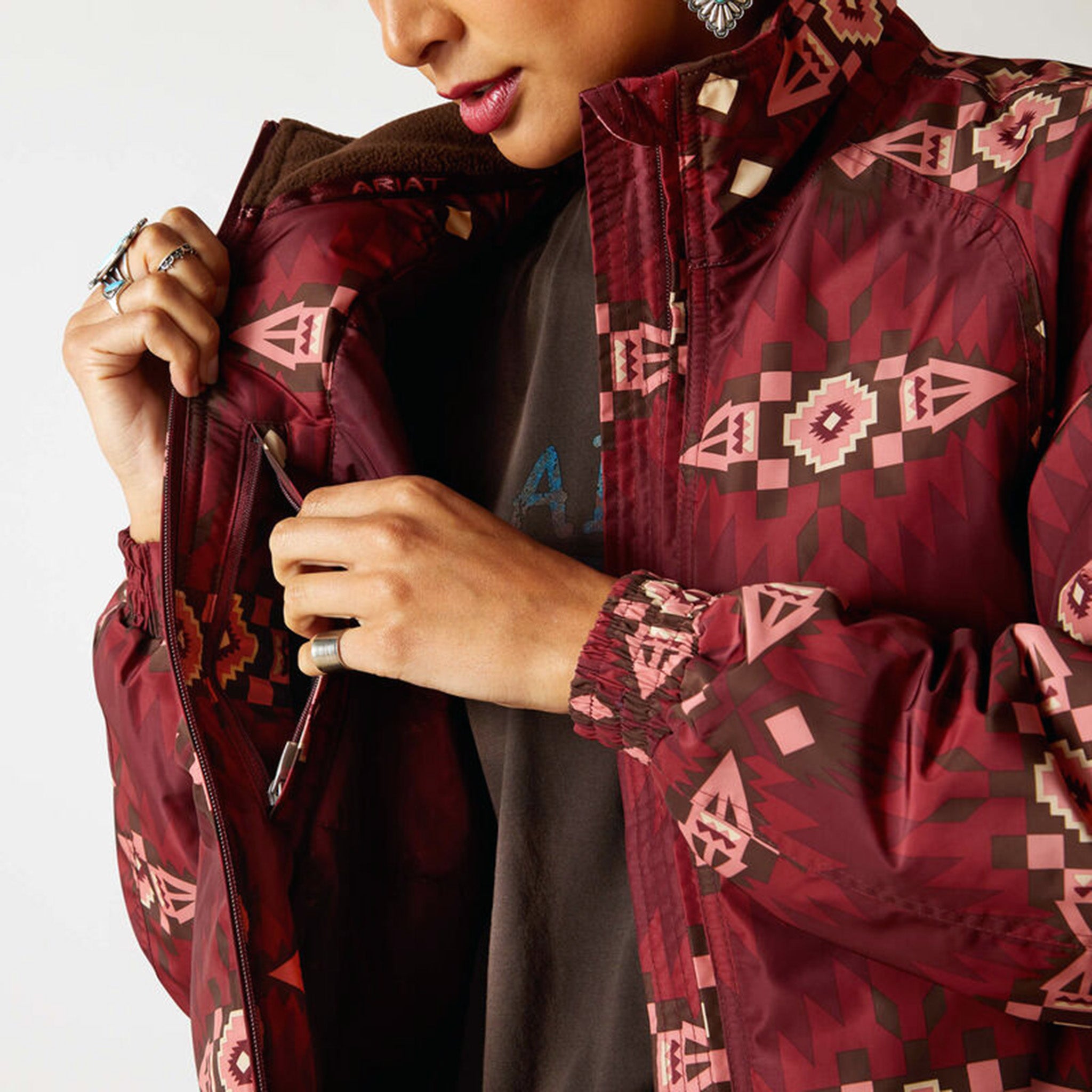 Ariat Women's Burgundy Chimayo Stable Jacket - Warm & Stylish Equestrian Riding Coat for Horseback Riding & Outdoor Activities