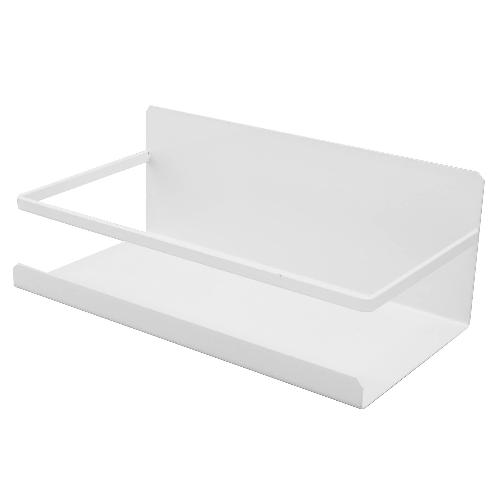 Single Layer Magnetic Spice Rack for Refrigerator - Easy Installation Metal Spice Organizer with 3 Accessories (White) | Perfect for Kitchen, Pantry & Small Space Organization