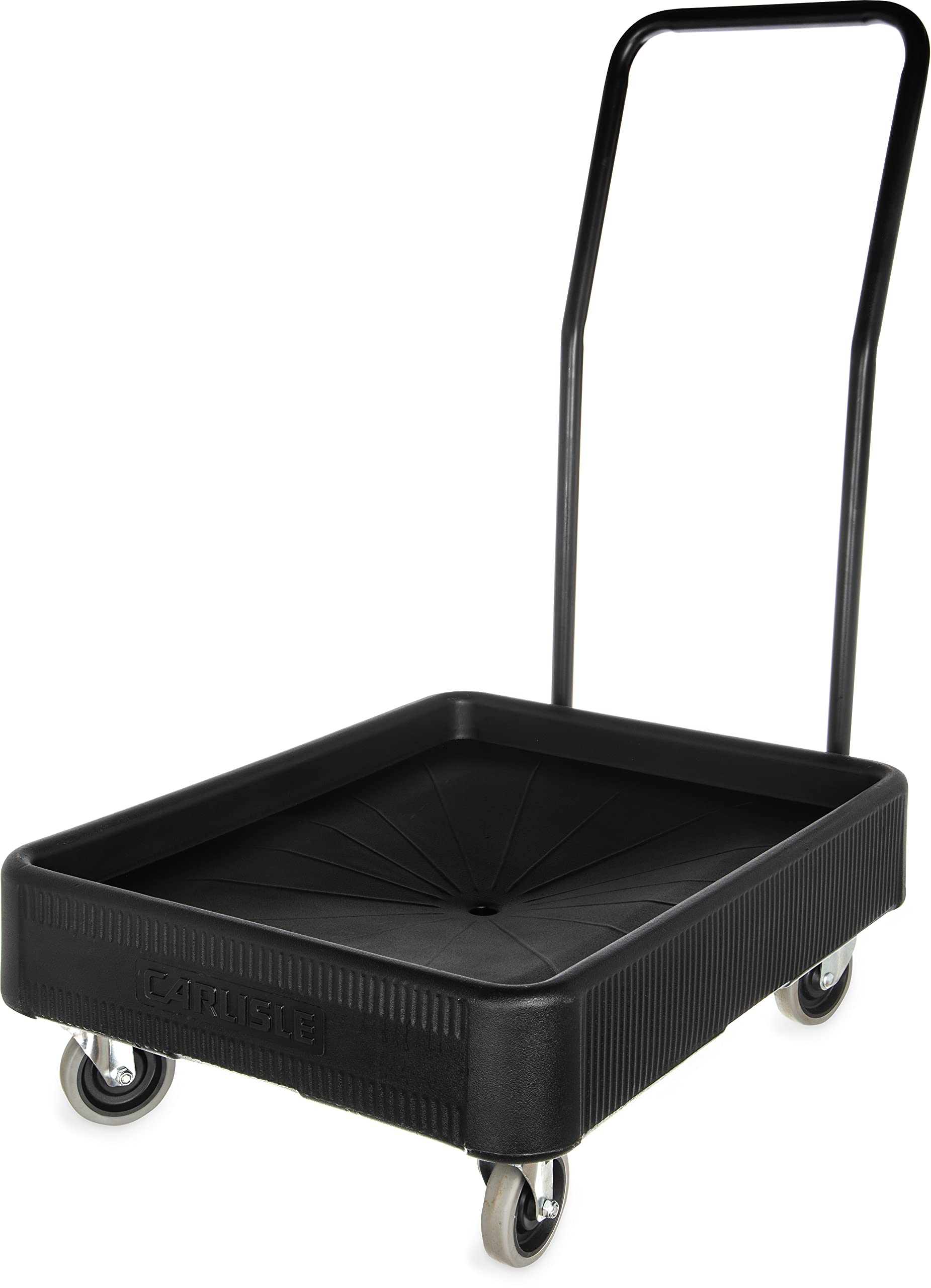 Carlisle FoodService Products Cateraide Dolly for Xdl3000H Pan Carriers - Heavy Duty Plastic Utility Cart with Handle for Catering, Restaurants & Events - Black Commercial Kitchen Equipment for Food Transport & Storage