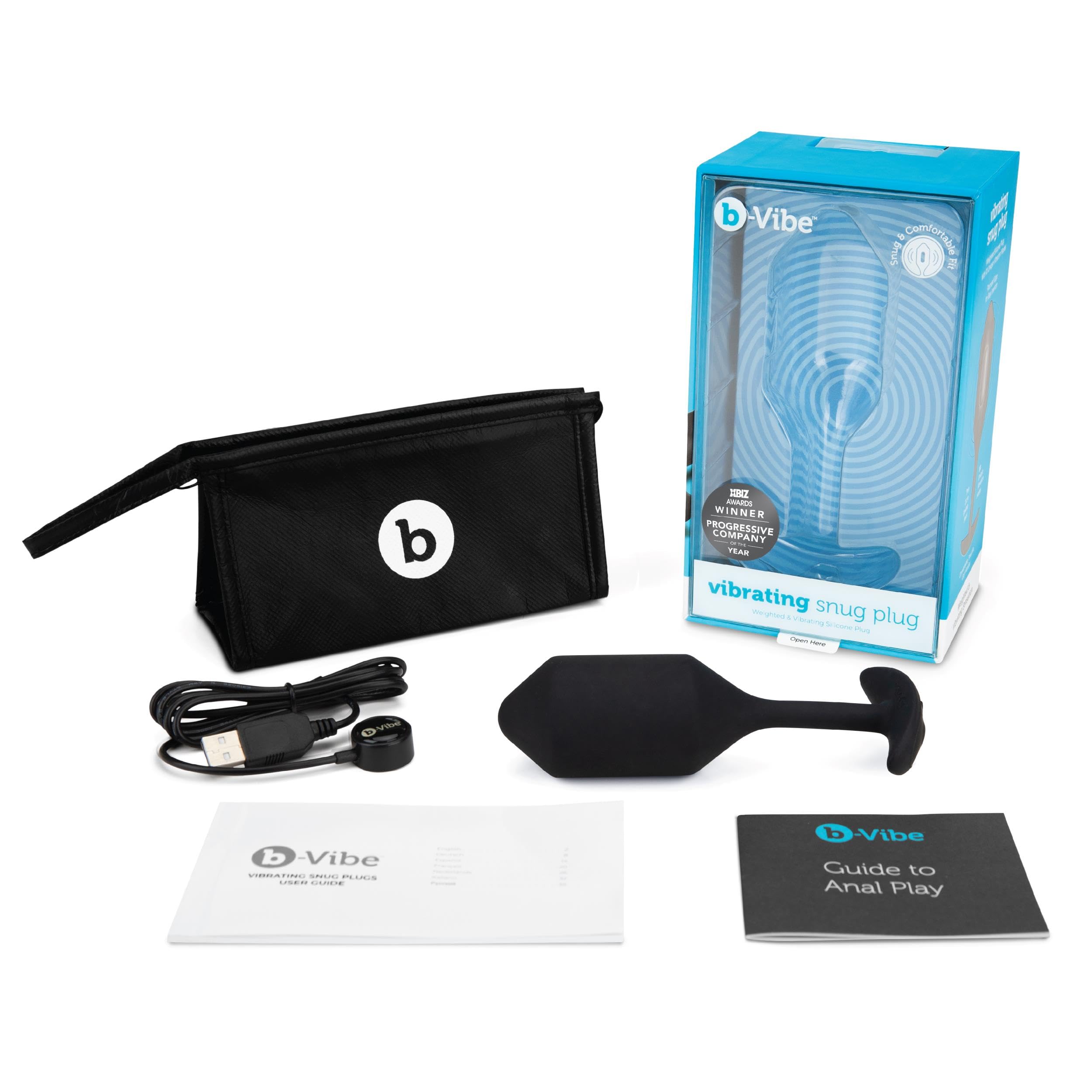b-Vibe Vibrating Snug Plug 1 Anal Plug - Black | Silicone Adult Sex Toy for Couples & Solo Play | Anal Training & Prostate Stimulation Device | Perfect for Beginners & Advanced Users | Enhances Intimacy & Sensual Pleasure