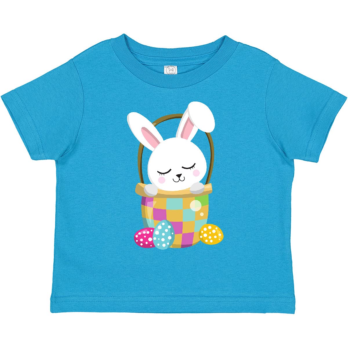 Inktastic Easter Bunny Toddler T-Shirt - Cute White Bunny with Easter Eggs Design - Perfect for Easter Celebrations, Spring Festivals & Family Photo Outfits