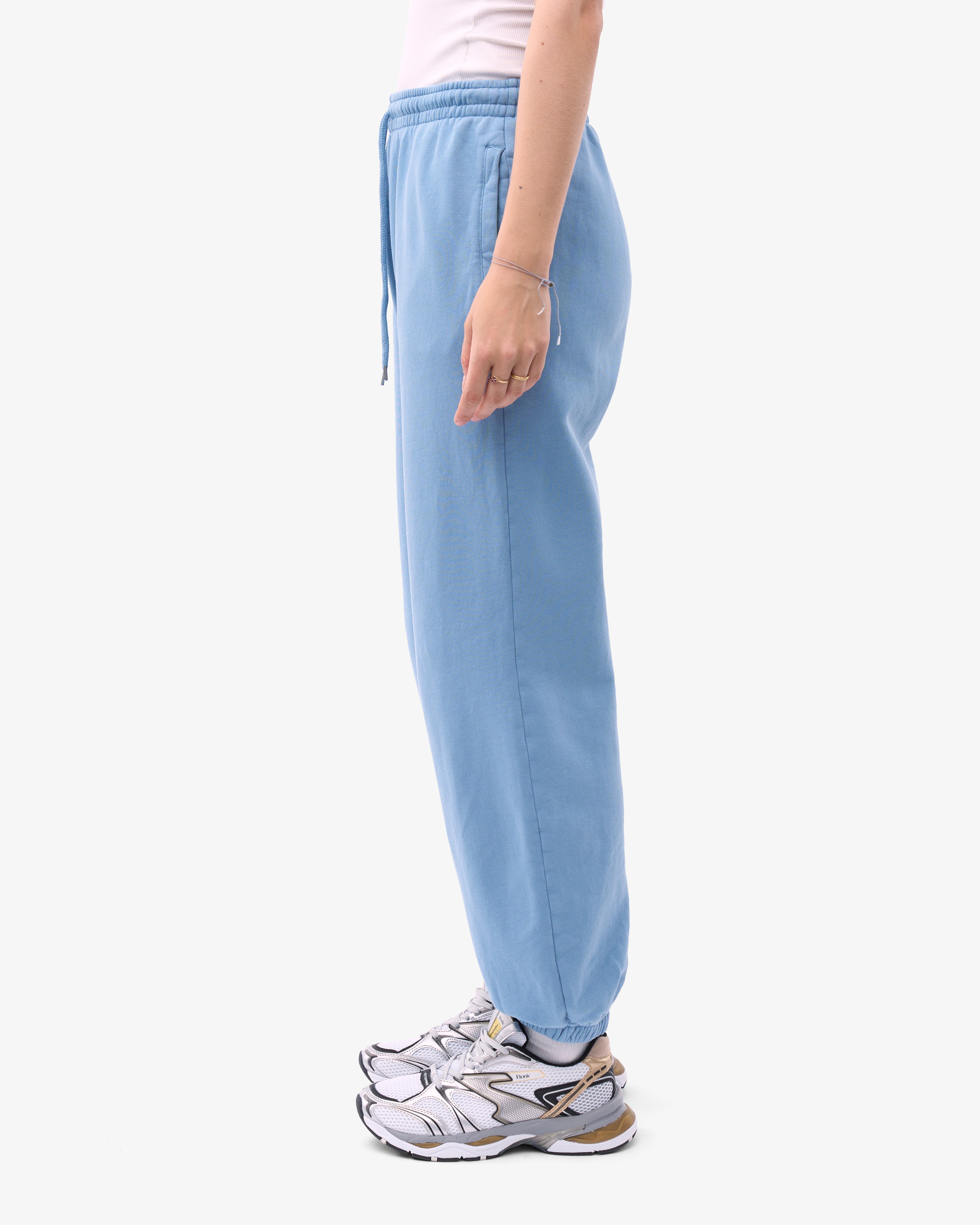 Organic Relaxed Sweatpants for Women - Soft Comfortable Lounge Pants in Seaside Blue - Perfect for Yoga, Home Wear & Casual Outings