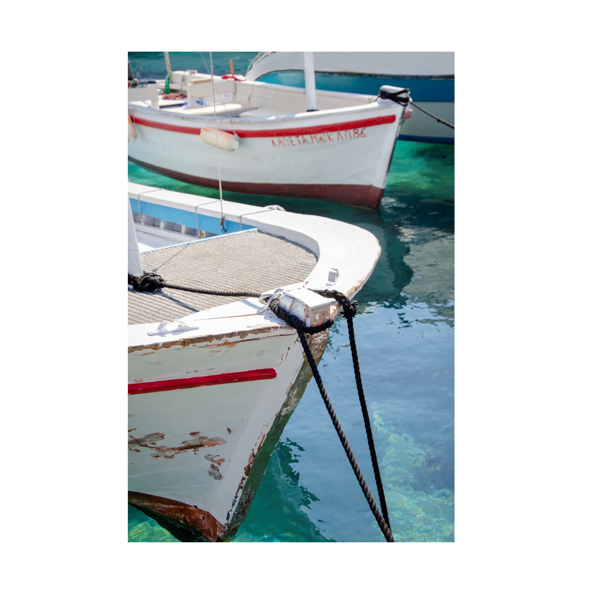 Laura DeNardo 'Workboats of Corfu Greece III' Canvas Wall Art Print - Modern Coastal Decor for Living Room, Bedroom & Office | Trademark Fine Art Collection