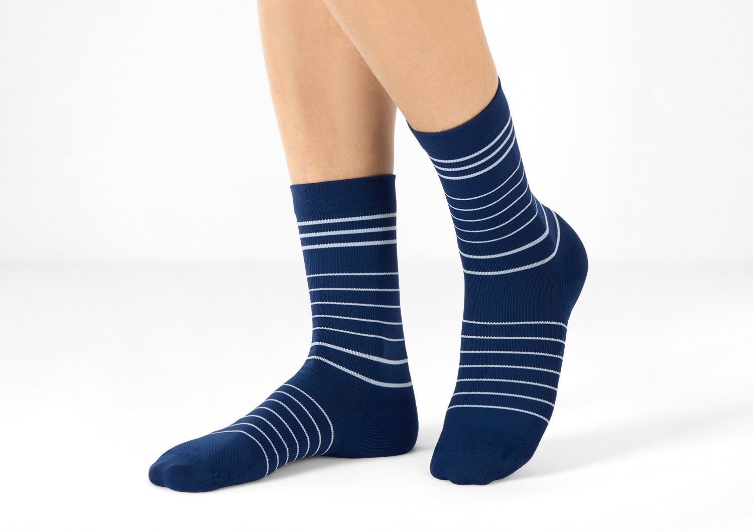 18-25 mmHg Mid Calf Compression Socks for Women & Men - Navy Blue - Improve Circulation & Reduce Swelling - Perfect for Running, Travel & Nurses