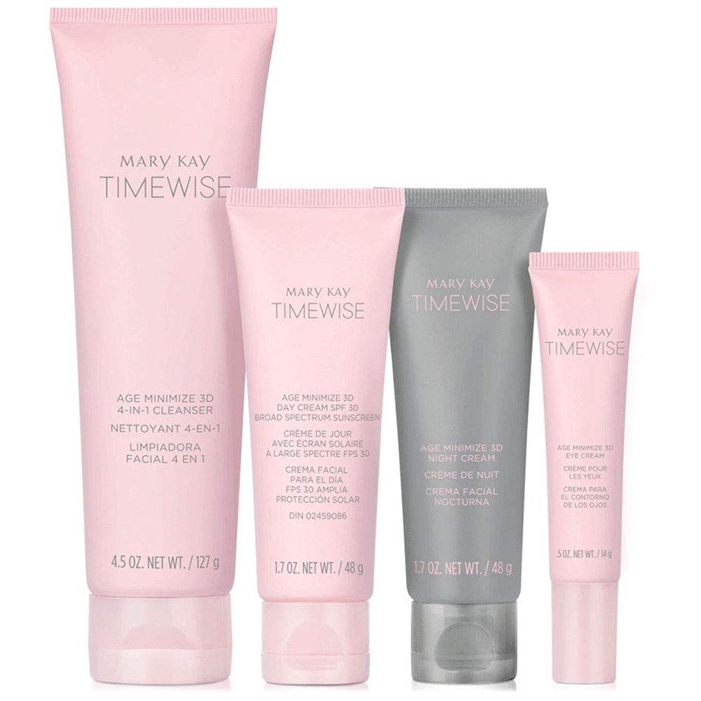 Mary Kay TimeWise Miracle Age Minimize 3D Skincare Set for Combination & Oily Skin - Anti-Aging Moisturizer, Serum & Eye Cream for Wrinkles & Pores - Perfect for Daily Skincare Routine & Night Care
