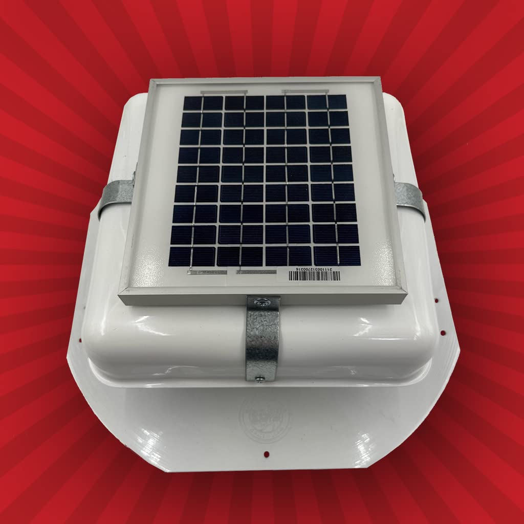 Solar Blaster Solar Roof Vent - 3W Solar Attic Fan with White Vent | Energy-Efficient Roof Ventilation for Home, Garage, Shed, Greenhouse & Dog House | Perfect for Temperature Control & Moisture Prevention