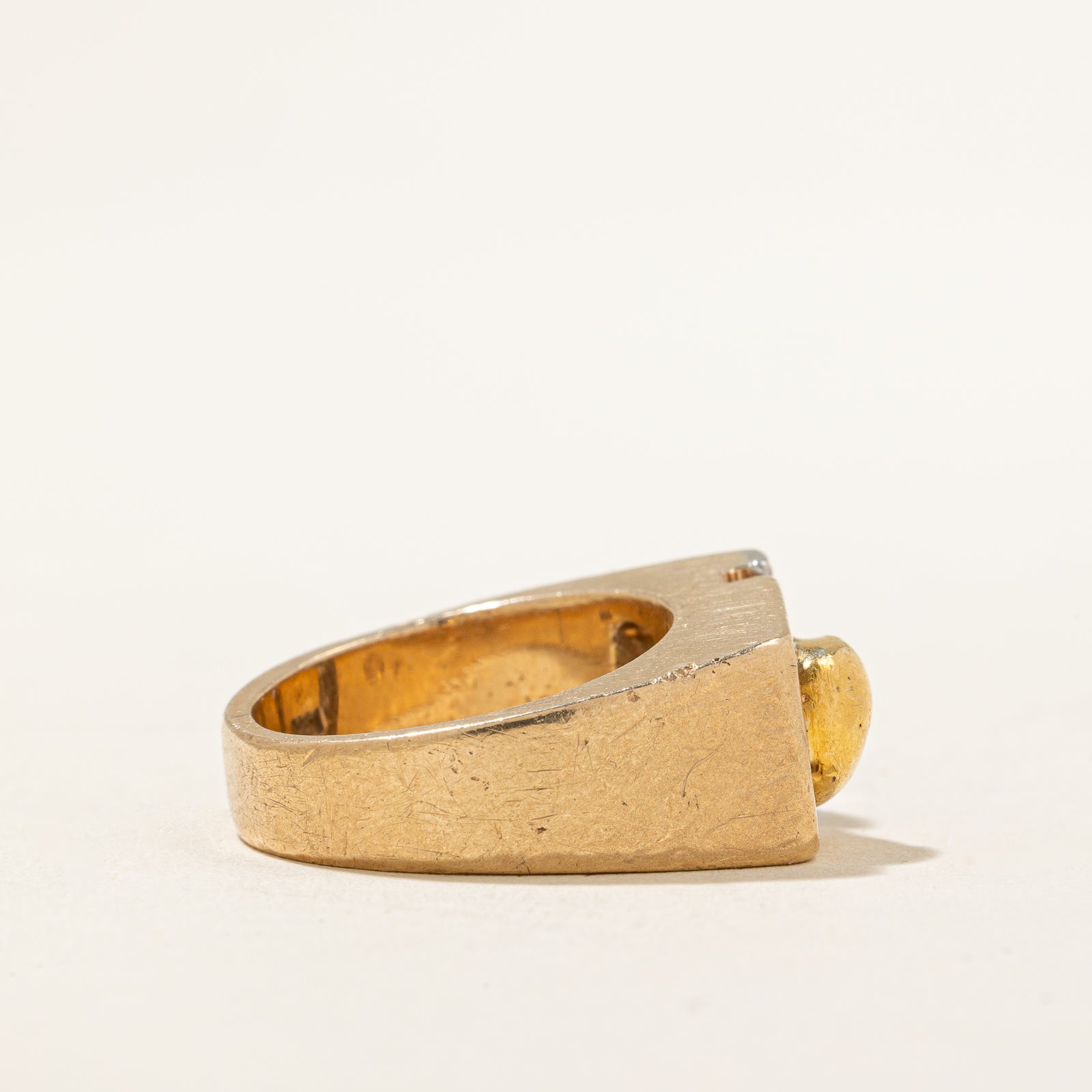 Elegant Gold Nugget Diamond Cocktail Ring | 0.10ctw | Size 4 | Perfect for Evening Parties & Special Occasions