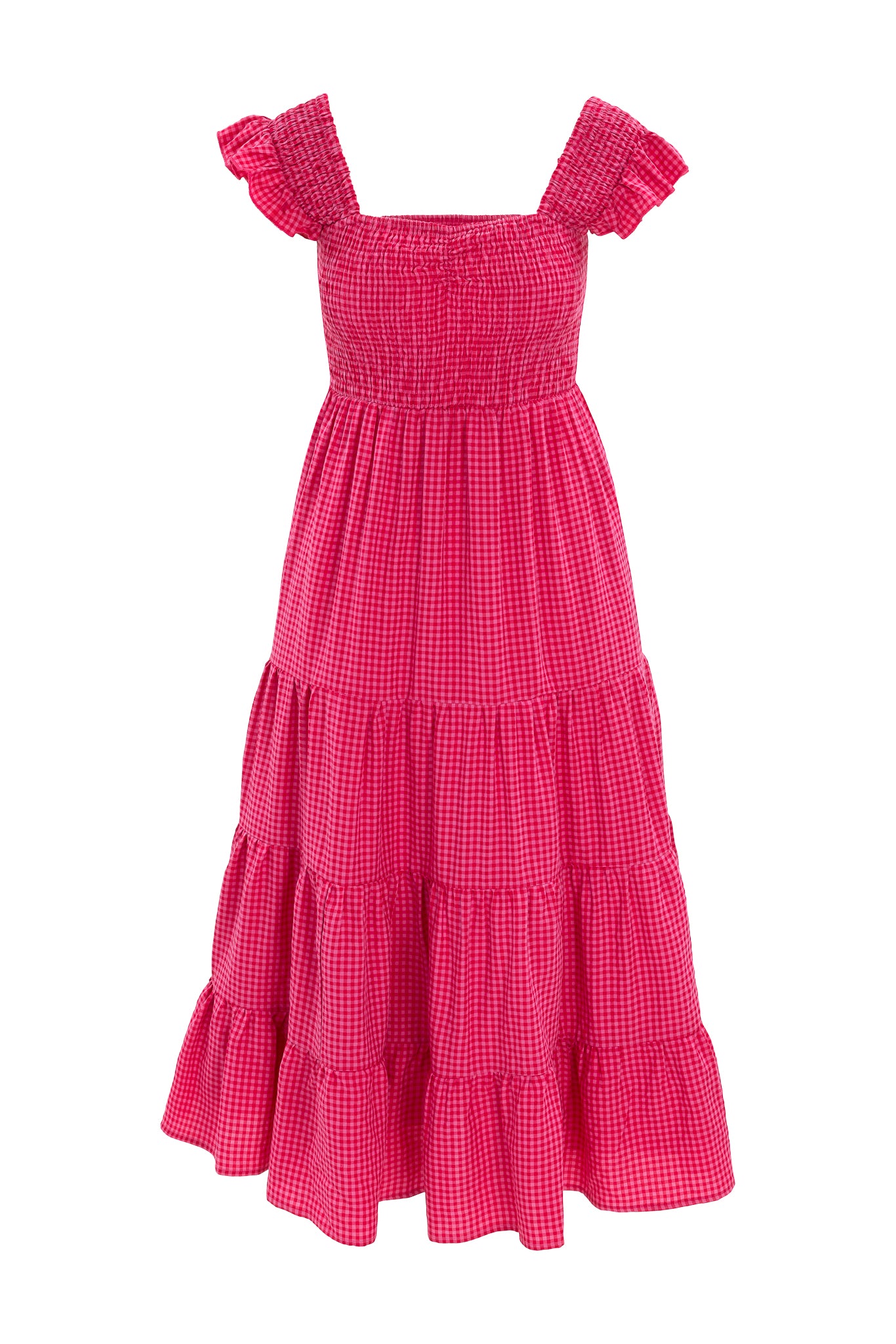 Hailey Dress in Pink Gingham - Floral Summer Dress for Women | Perfect for Beach, Vacation & Date Night Outfits