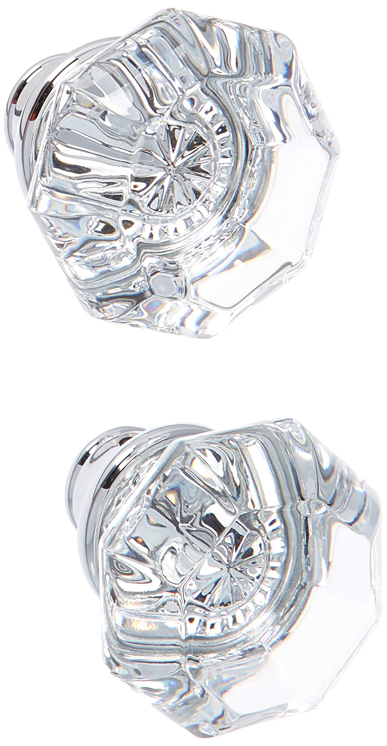 Baldwin 5080260MR Polished Chrome Fillmore Estate Door Knobs - Pair Without Rosettes | Elegant Entryway & Interior Door Hardware for Homes & Offices