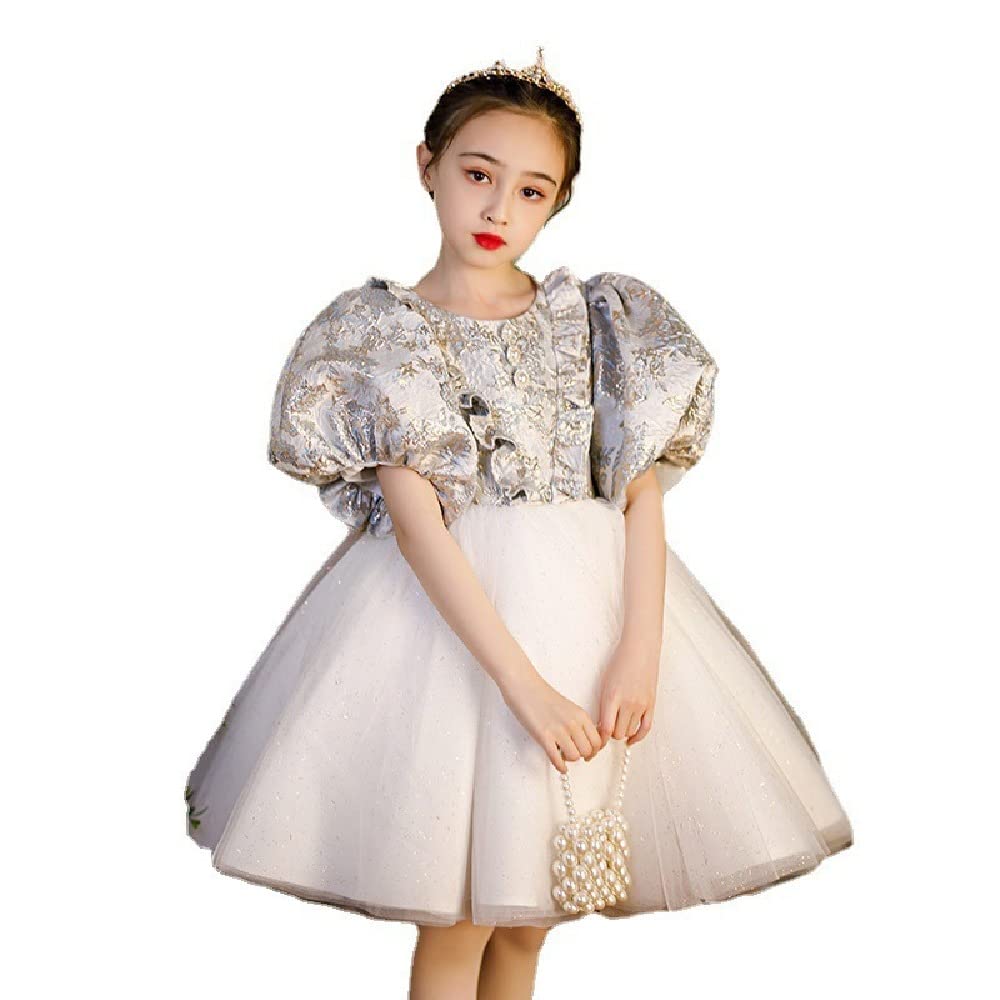 2022 New Girls' Exotic Bubble Sleeve Princess Dress - Flower Girl Birthday & Wedding Party Gown - Perfect for Special Occasions, Pageants, and Photo Shoots