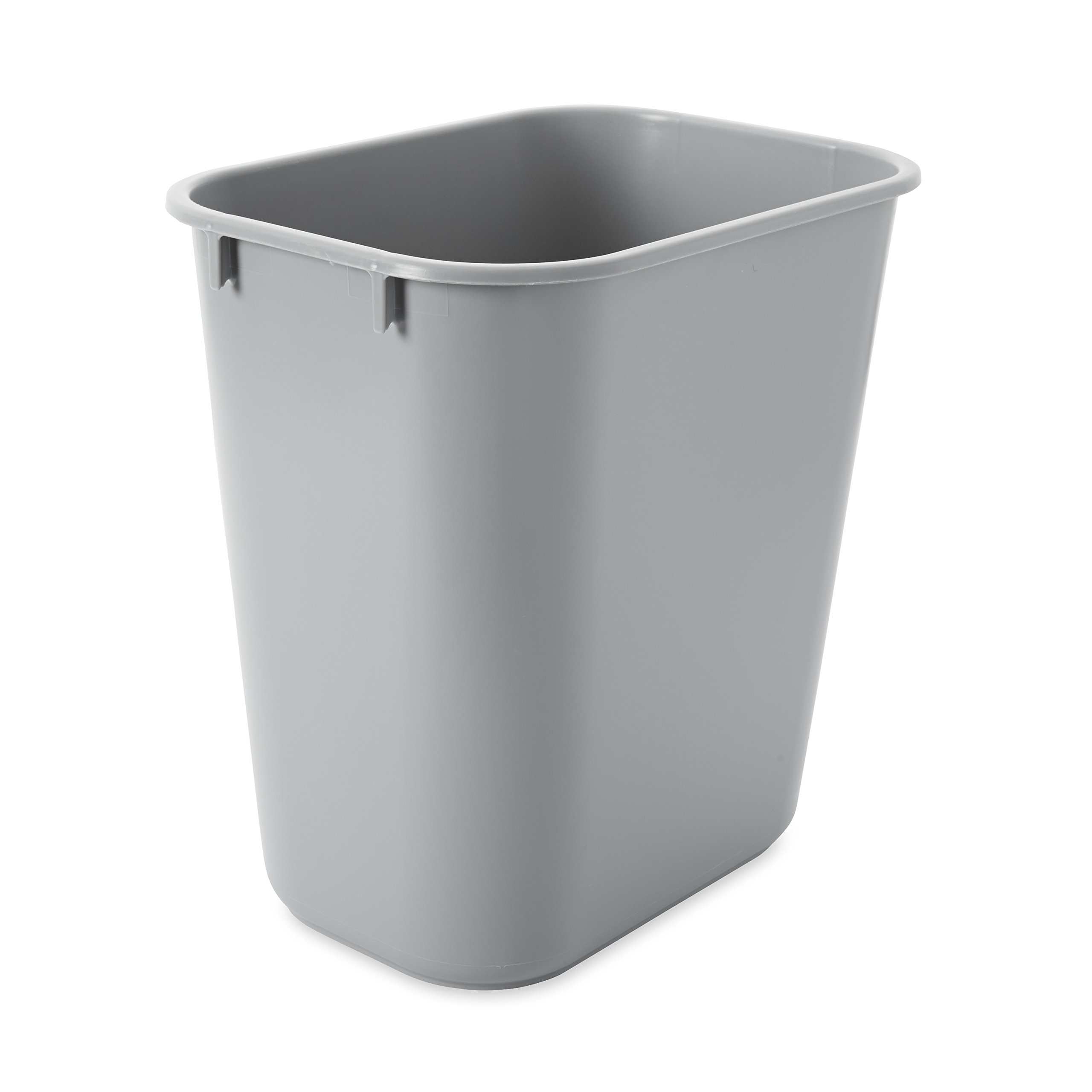 Rubbermaid 3.5-Gallon Small Gray Rectangular Desk Side Trash Can - Compact Office Bathroom Bedroom Waste Bin - Fits Under Desk Cabinet Sink - Ideal for Home Office Dormitory Bathroom and Small Spaces
