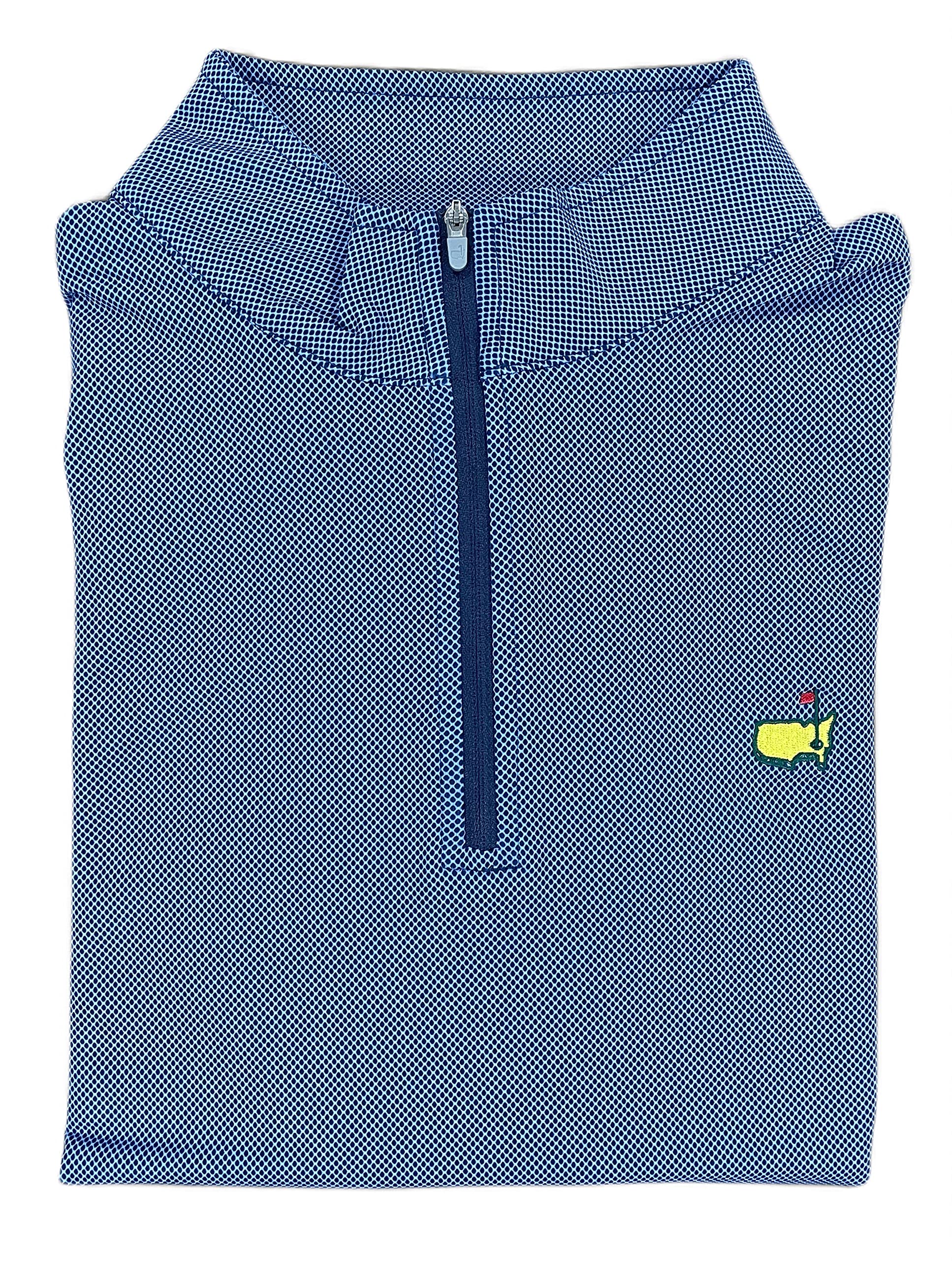 Peter Millar 2022 Masters Men's Birdseye Perth Performance Tech 1/4 Zip Golf Pullover - Navy | Moisture-Wicking & Breathable Golf Shirt for Men | Perfect for Golf Tournaments, Casual Wear & Outdoor Activities