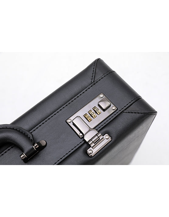Tosca TCA2605 Professional Leather Attache Briefcase for Business - Black | Stylish & Durable Office Work Bag for Men & Women | Perfect for Business Meetings, Travel & Daily Commute