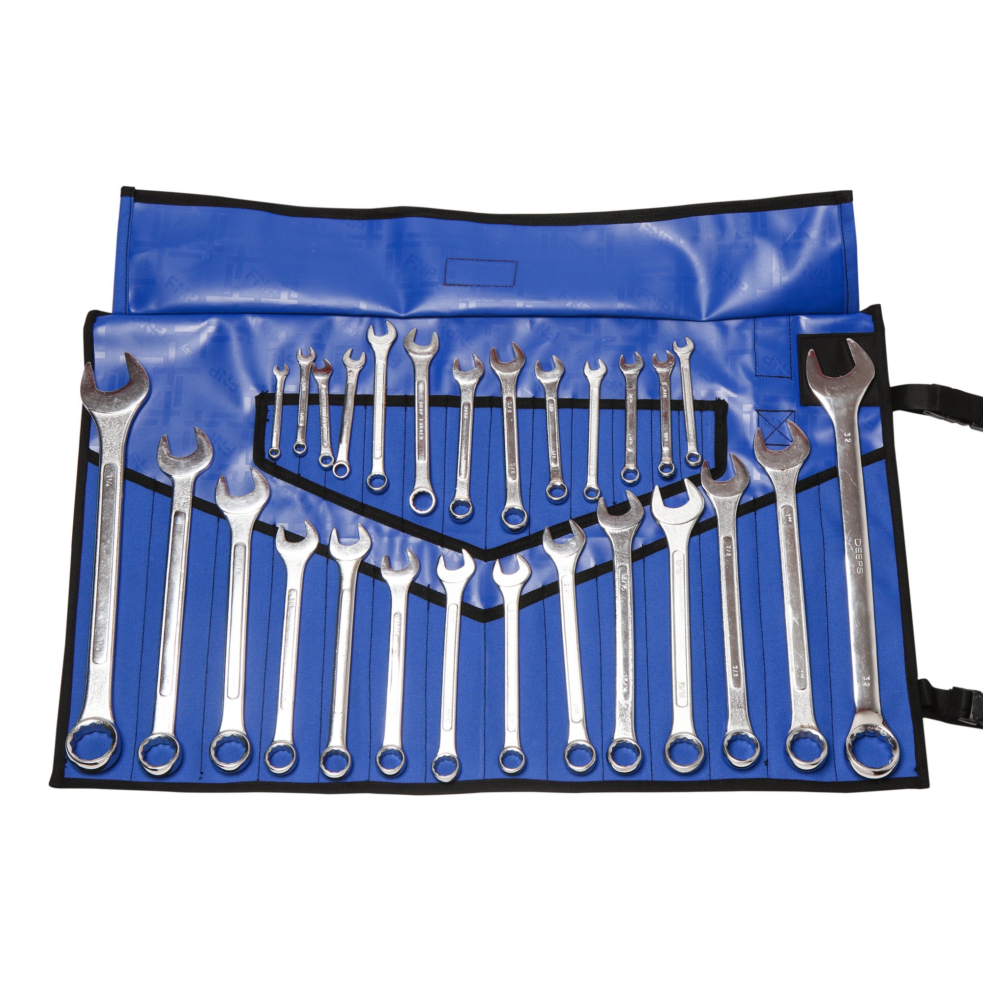 Heavy Duty 18 Oz. Waterproof Tool Bag - 28 Pockets Organizer for Wrenches & Tools - Blue (Ideal for Mechanics & DIY)