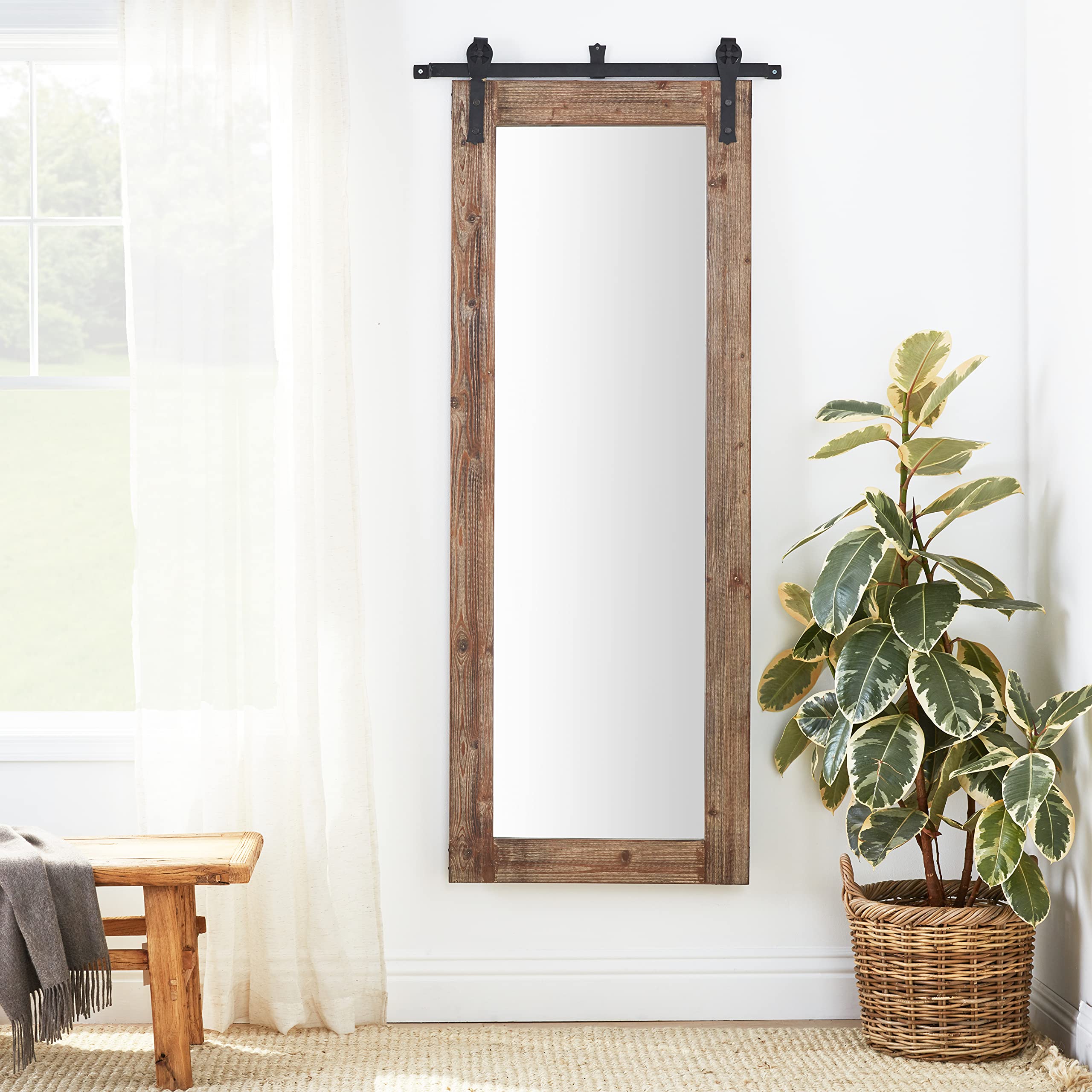 ELK Los Olivos Large Wall Mirror - 36x48 Inches Modern Full Length Mirror with Wooden Frame for Bedroom, Living Room & Entryway - Perfect for Home Decor, Dressing Area & Space Enhancement