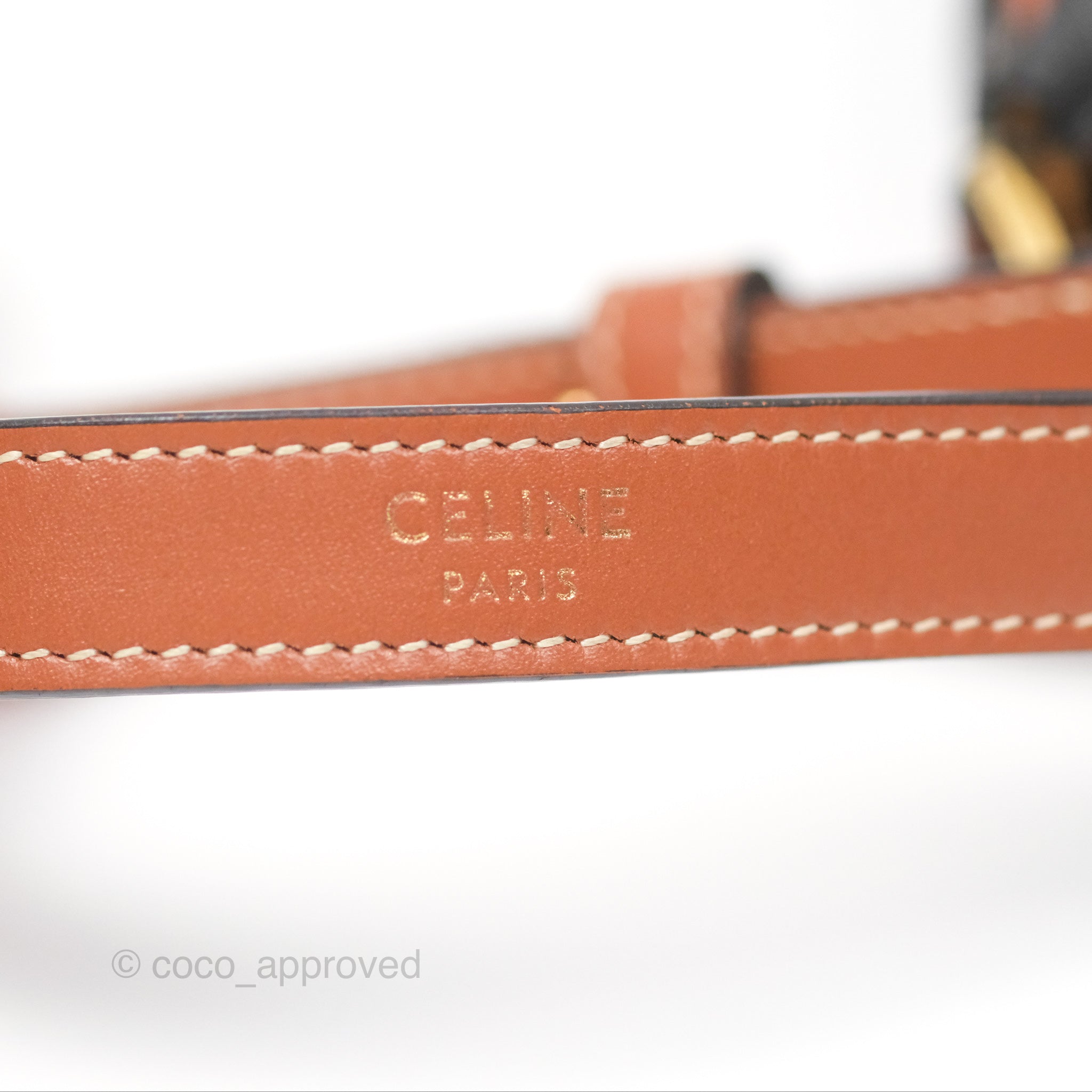 Celine Mini Ava Bag in Triomphe Canvas & Calfskin Leather - Tan Crossbody Purse for Women | Perfect for Everyday Use, Work & Travel