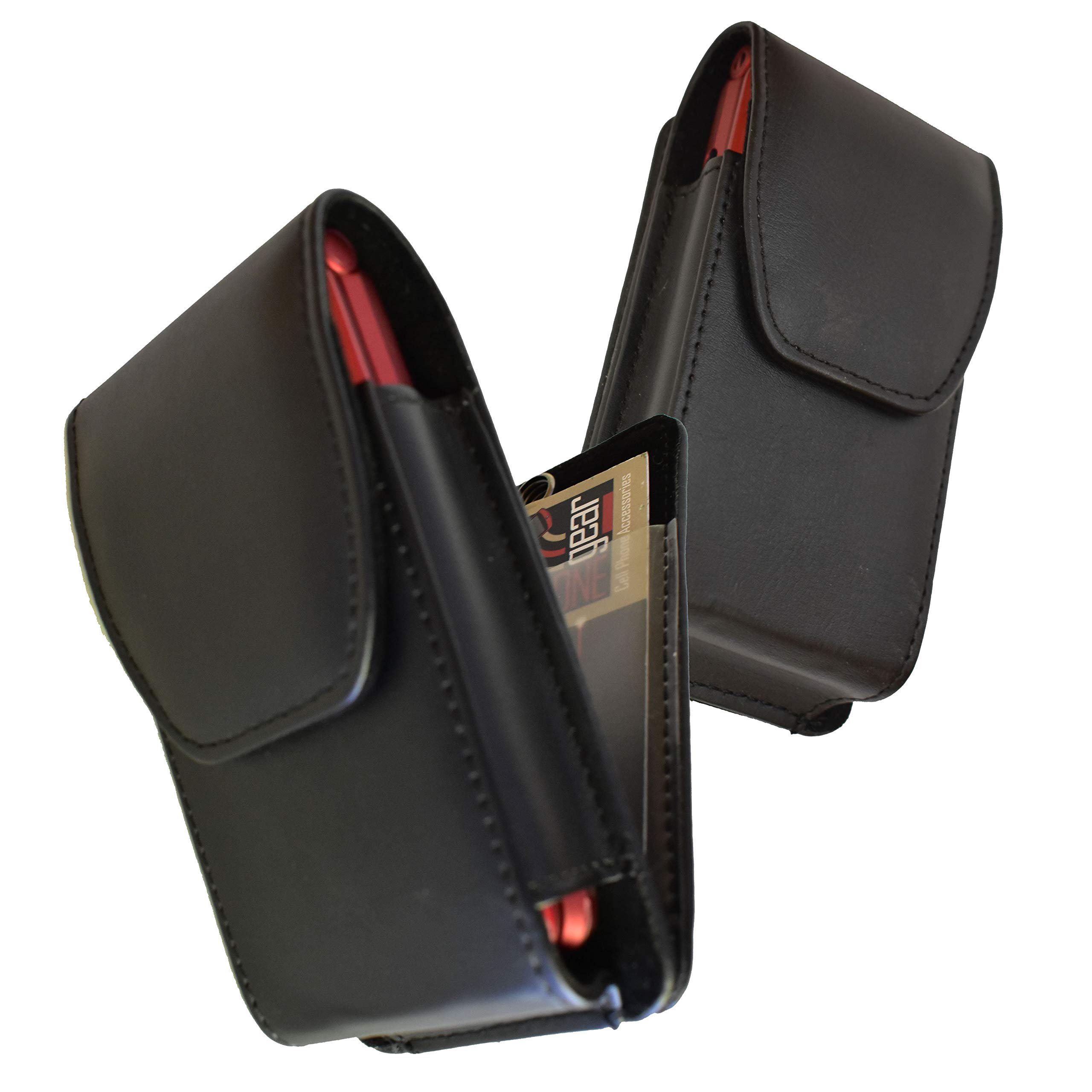 Premium Black Leather Wallet Case with 3 Credit Card Slots - Compatible with GreatCall Lively Flip Phone | Perfect for Seniors & Everyday Carry (Business, Travel, Shopping)