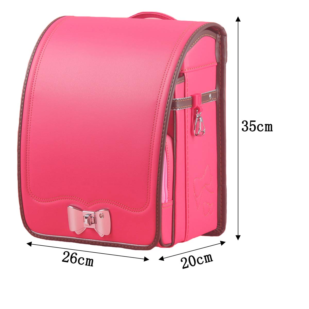 Japanese Randoseru Backpack for Boys & Girls - Lightweight PU Leather School Bag with Semi-Automatic Closure - Perfect for Elementary Students, Daily Commute & Travel