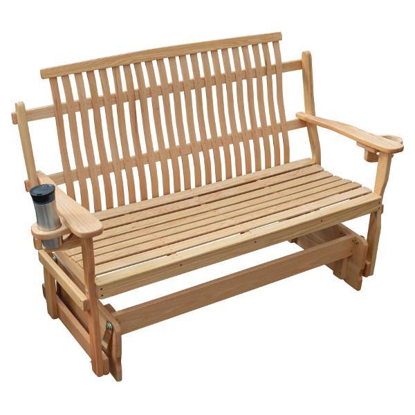 A L Furniture Bent Oak Glider Rocking Chair - Solid Wood Nursery Glider with Smooth Swivel Motion for Baby Nursery, Living Room & Bedroom - Perfect for Nursing, Relaxing & Reading