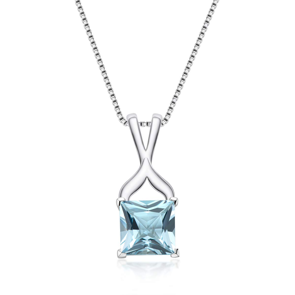 Light Blue Natural Topaz Necklace for Women - 925 Sterling Silver Hypoallergenic Gemstone Jewelry | Elegant Gift for Her, Graduation Present, Birthday & Anniversary | Perfect for Formal Events, Date Nights & Special Occasions
