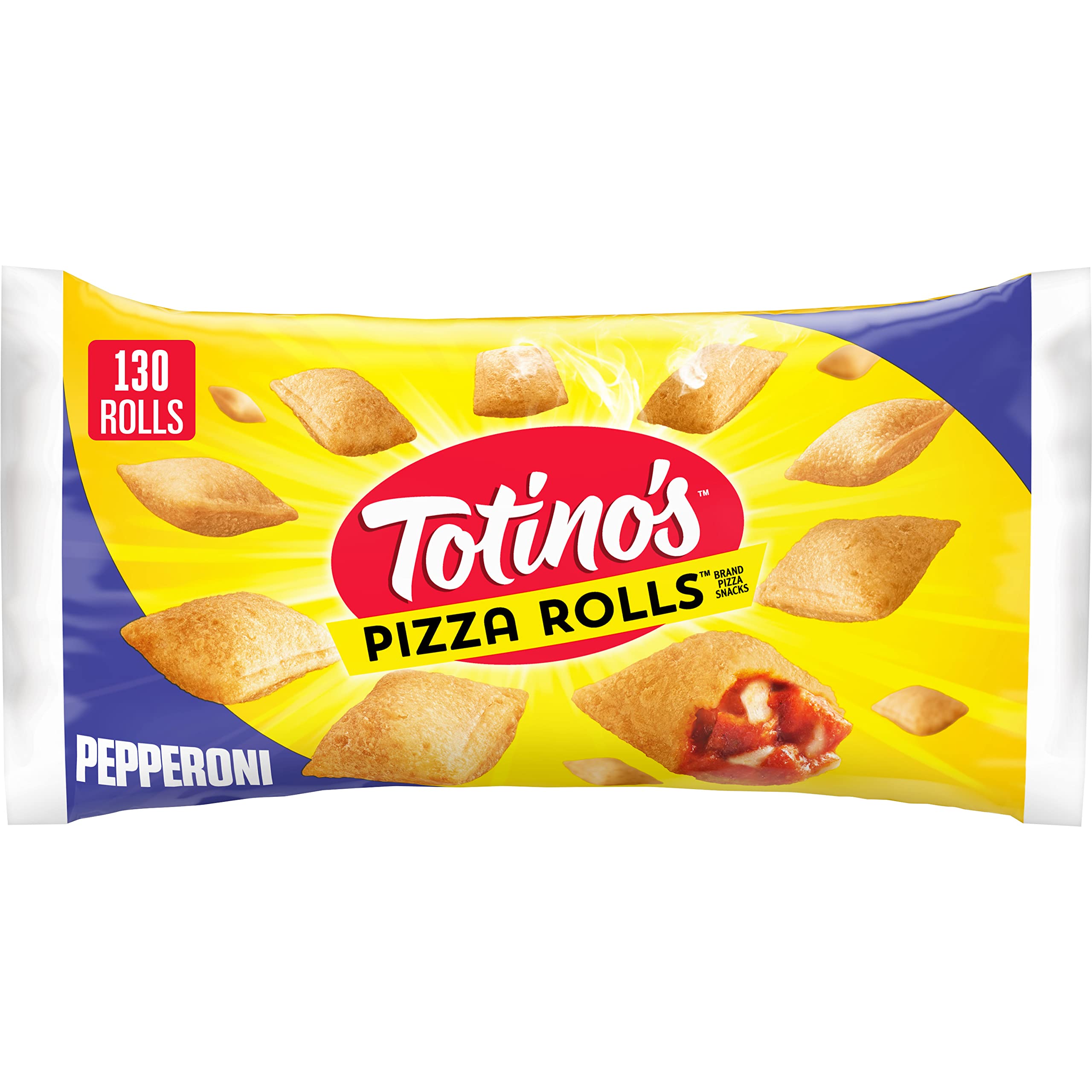 Totino's Pepperoni Pizza Rolls - 130 Count Frozen Snacks (63.5 oz) | Perfect for Parties, Game Nights & Quick Meals