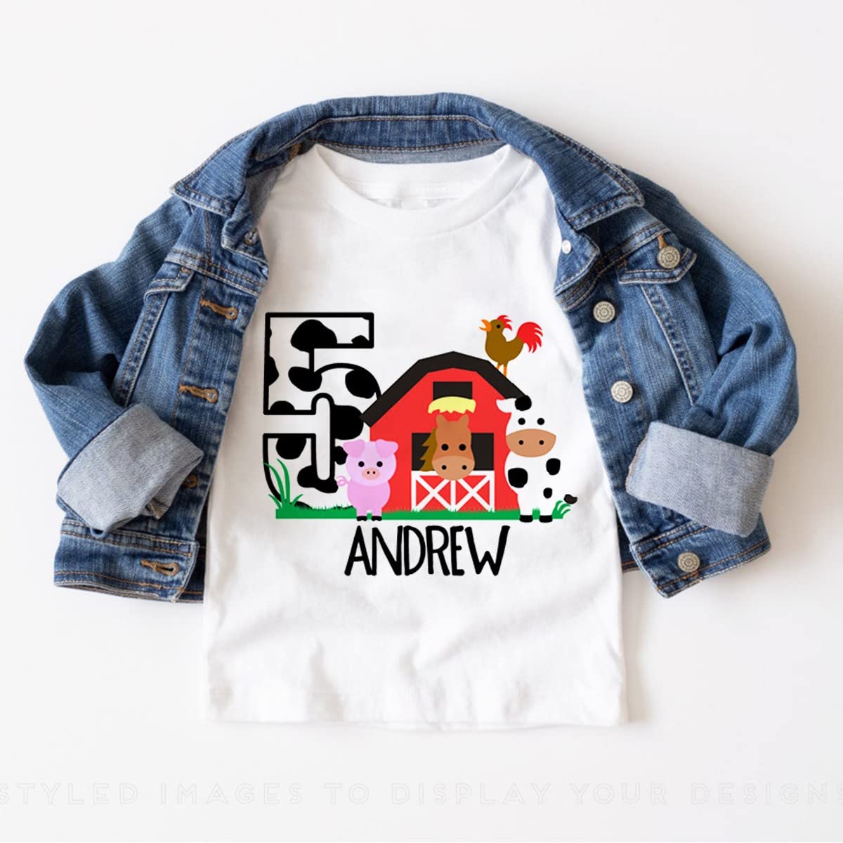 Farm First Birthday Shirts for Boys & Girls - Cute Farm Theme 1st & 2nd Birthday Outfits - Organic Cotton Toddler T-Shirts - Perfect for Farm Animal Parties, Photo Shoots & Special Occasions