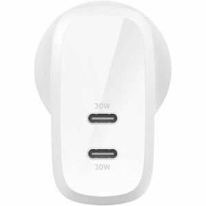 Belkin 60W Dual USB C PD Wall Charger with PPS - Fast Charging for iPhone (0-50% in 25 mins) - Perfect for Home, Office & Travel Charging Needs