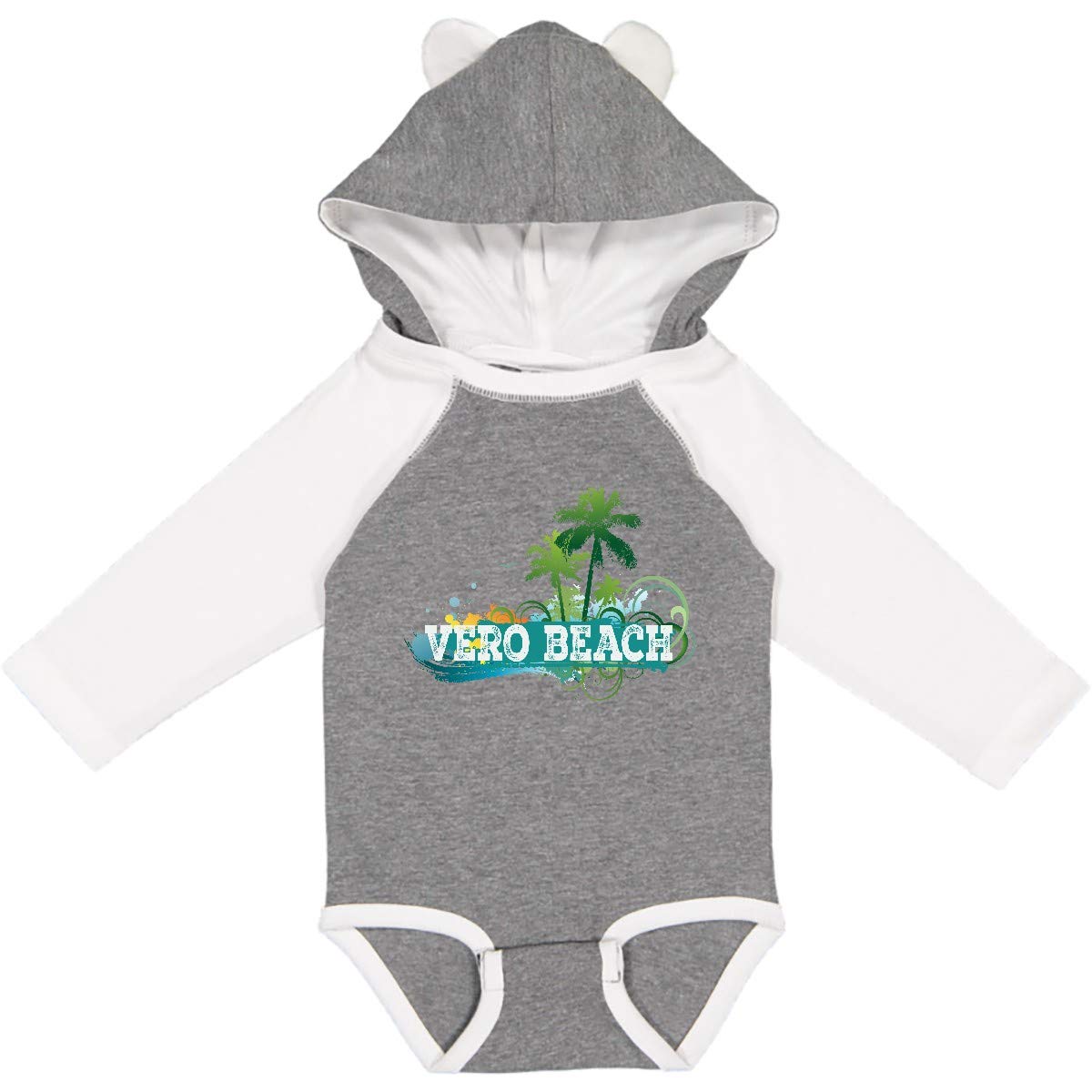 Inktastic Vero Beach Florida Vacation Long Sleeve Baby Bodysuit - Soft Cotton Onesie for Boys & Girls - Perfect Beach Trip Outfit & Family Vacation Souvenir