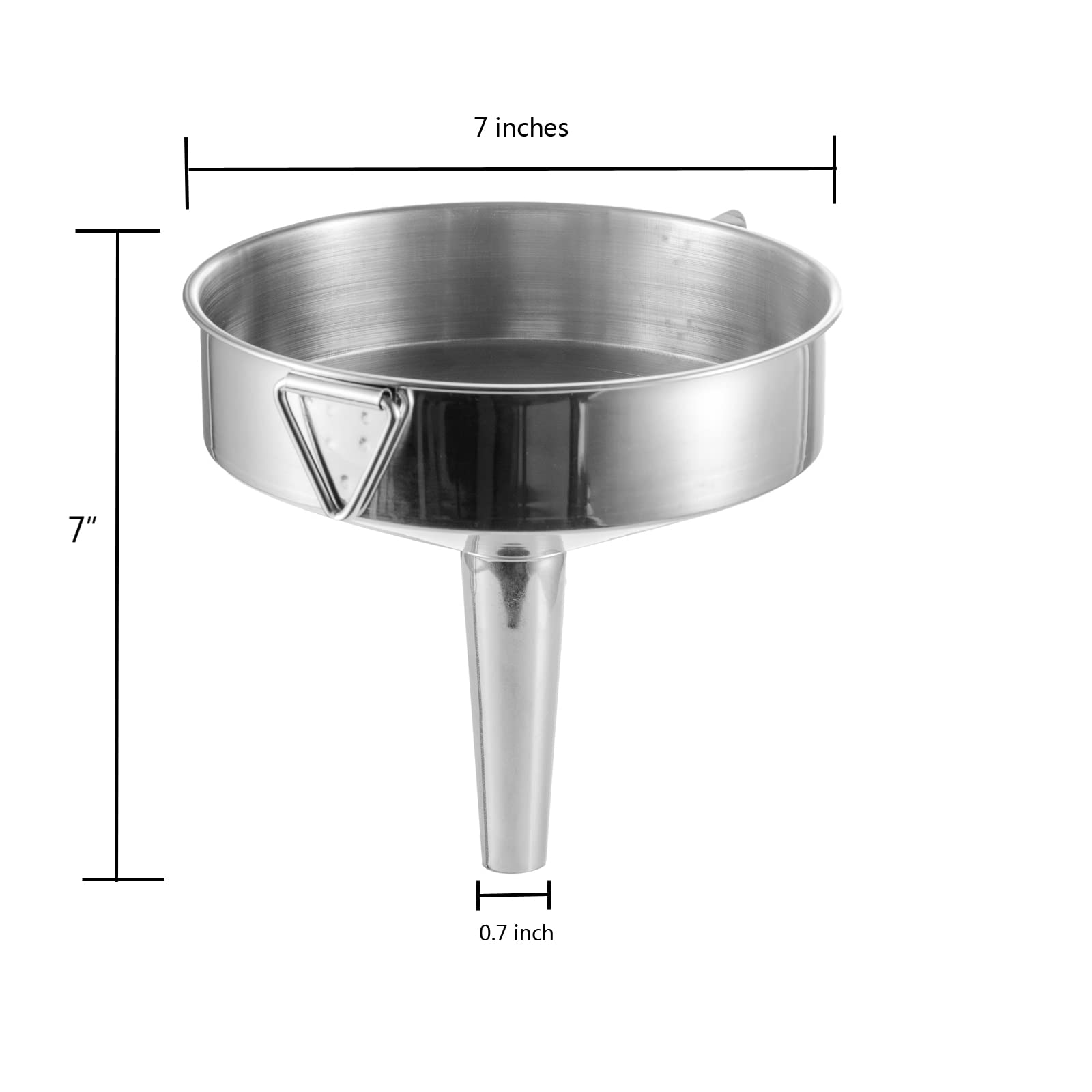 7 Inch Stainless Steel Funnel with 120 Mesh Filter - Durable Kitchen & Lab Funnel for Transferring Liquids, Oil, Powder, Resin - Perfect for Cooking, Brewing, Auto Maintenance & DIY Projects