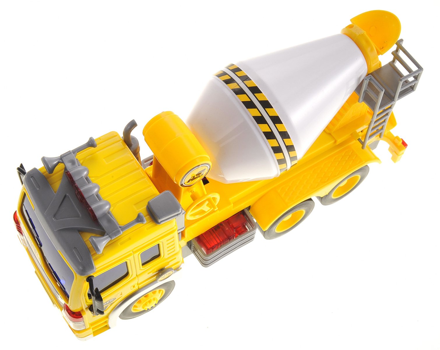 PowerTRC Push & Go Friction Powered Cement Truck Toy with Light & Sound – Realistic Construction Mixer Truck Toy Gift for Kids & Toddlers | Fun Role Play, Construction Site Pretend Play, Birthday Gift Idea