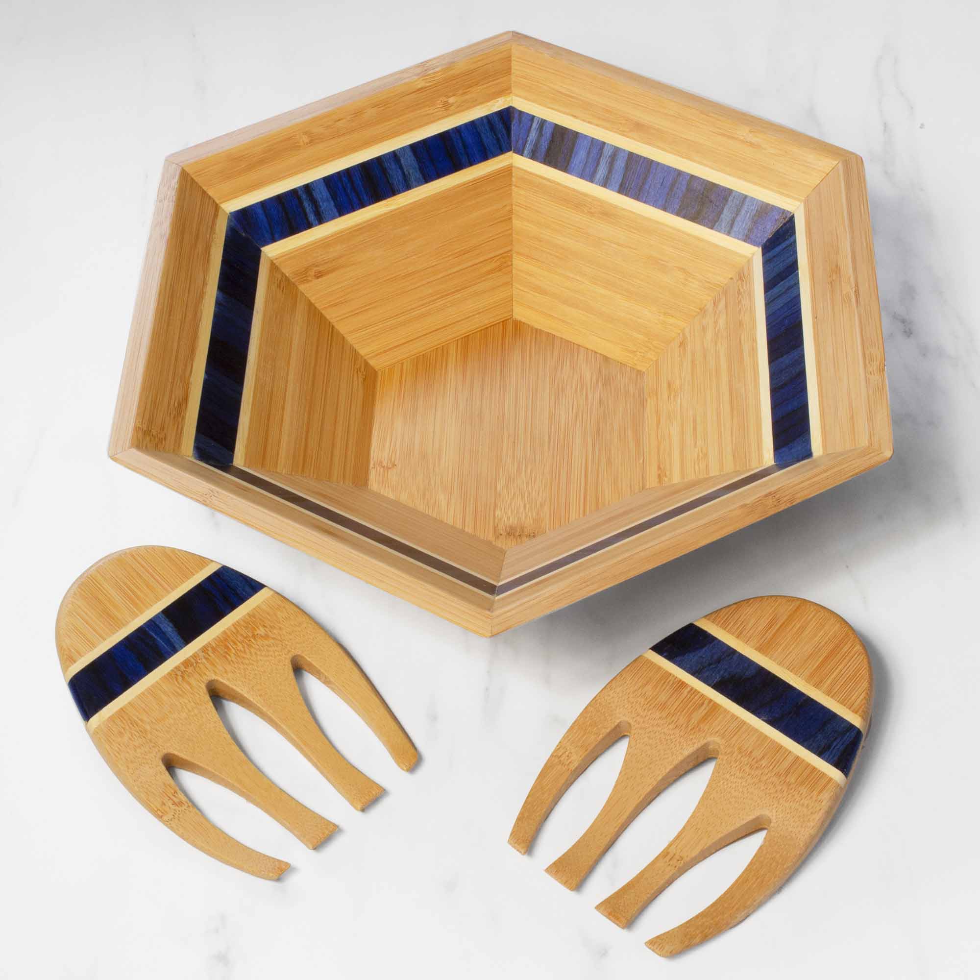 Baltique® Malta Collection Salad Bowl & Serving Set - Premium Porcelain Salad Bowl with Tongs - Perfect for Dinner Parties, Picnics & Healthy Meal Prep