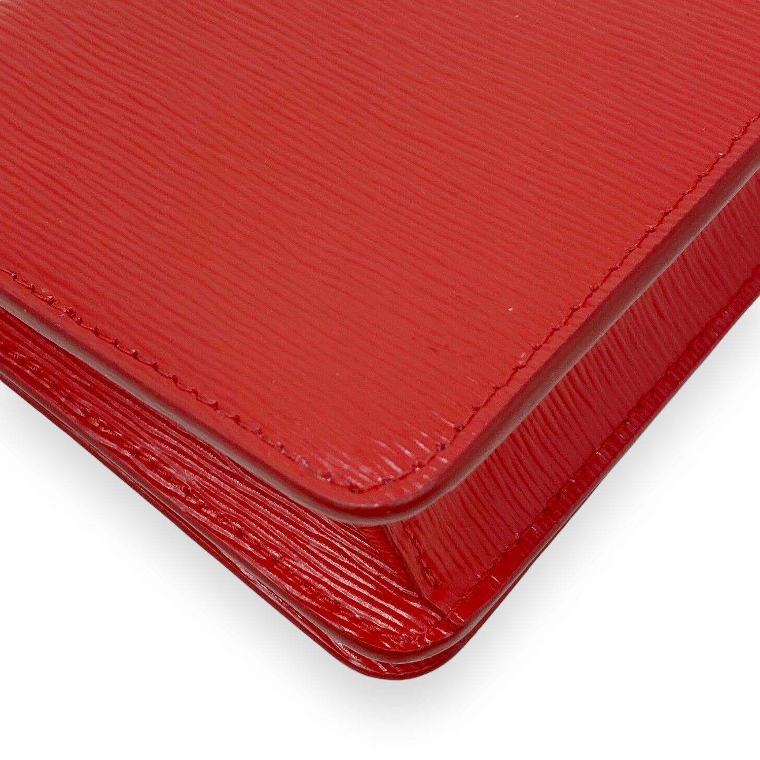 Prada Red Leather Clutch Bag with Chain Strap - Elegant Evening Bag for Parties, Weddings & Special Occasions