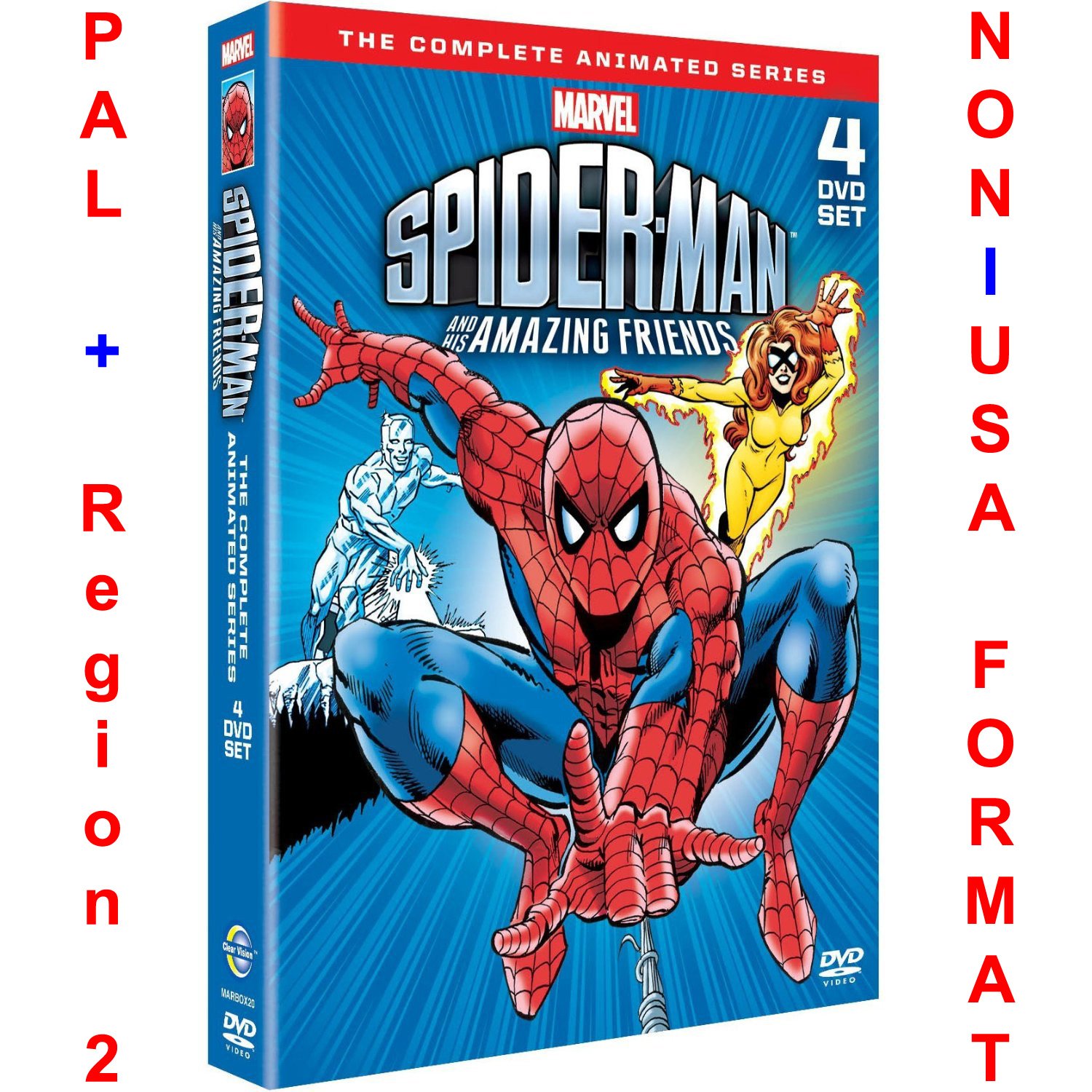 Spider-Man & His Amazing Friends Complete Seasons 1-3 DVD Box Set - PAL Region 2 UK Import - Perfect for Marvel Fans & Kids' Entertainment Collection