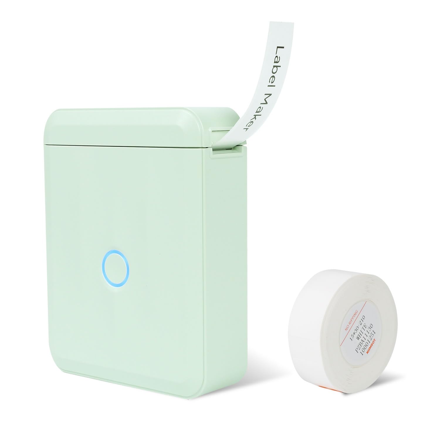 D110-M Portable Bluetooth Thermal Label Printer - Inkless Sticker Maker for Business & Home Office, Compatible with iOS & Android, USB Rechargeable (Green) | Perfect for Shipping Labels, Organizing Files, and Retail Pricing
