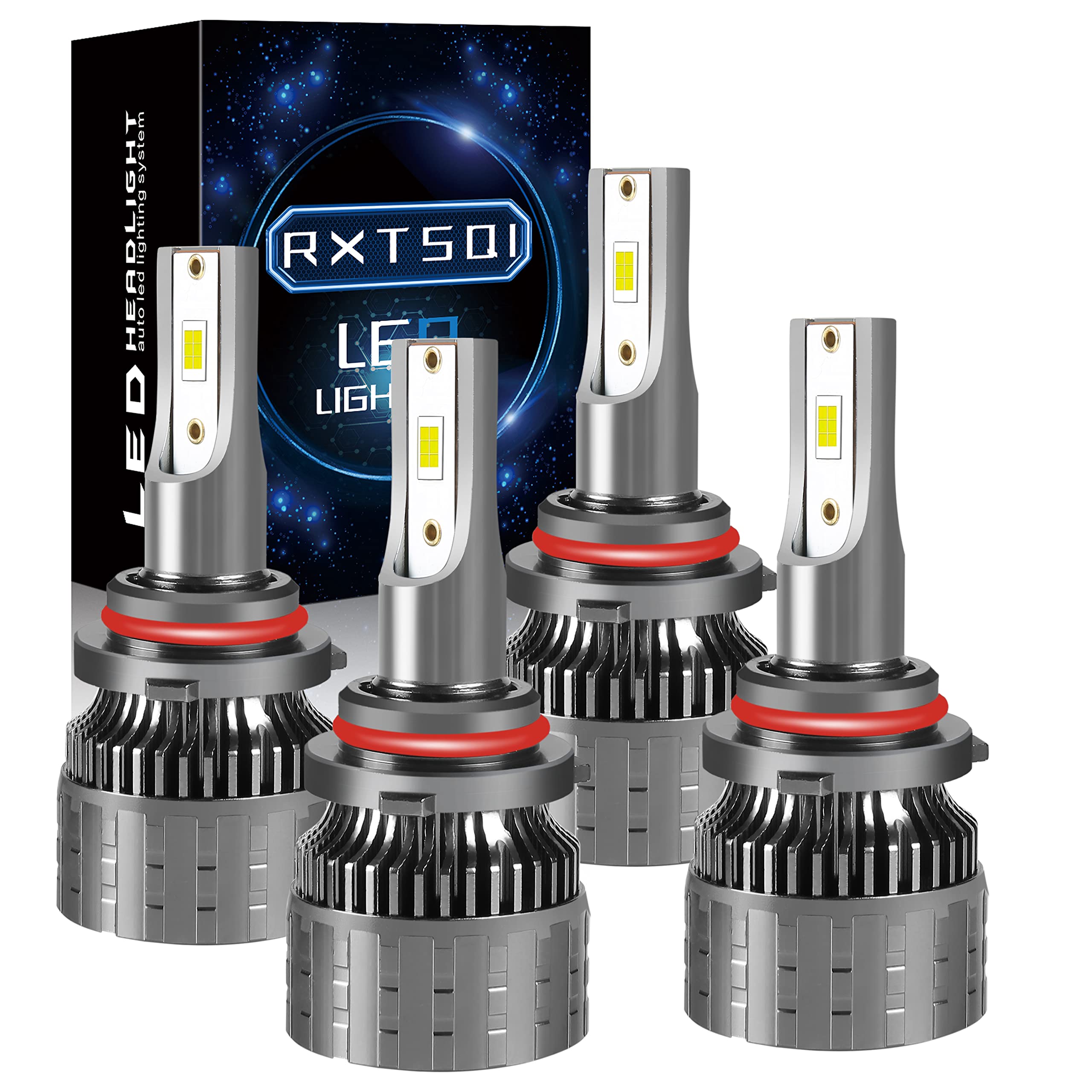 RXTSQI 9005/HB3 LED Headlights for Toyota 4Runner 2003-2005 - 6000K White - Pack of 4 - Perfect for Night Driving